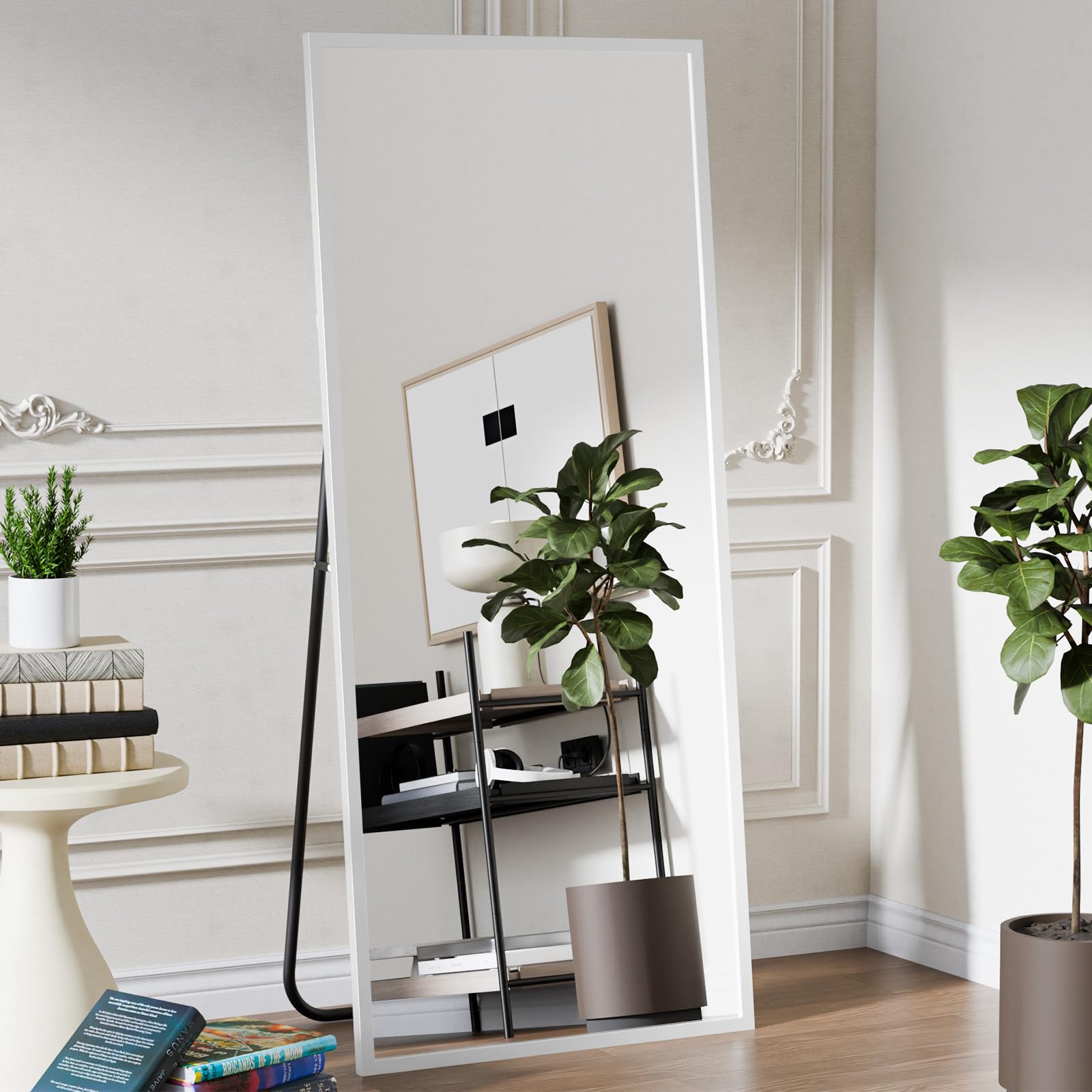 Koonmi 71"x31" Floor Mirror Full Length, Bedroom Floor Body Mirror with Stand, Large Silver Mirror, Leaning, Standing or Hanging Horizontally/Vertically