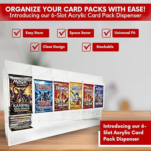 Miniatura 4 de Collector's First Pick Dispensador de 6 ranuras con base transparente  Se adapta a 240 paquetes de refuerzo de tarjetas coleccionables  Compatible