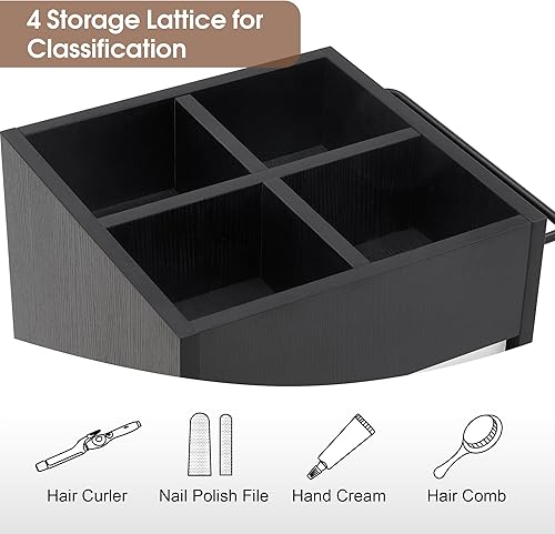 Miniatura 3 de BarberPub Carrito de salón con cajones, carrito de peluquería, gabinete de almacenamiento, organizador de belleza, equipo de spa 2039 (negro)