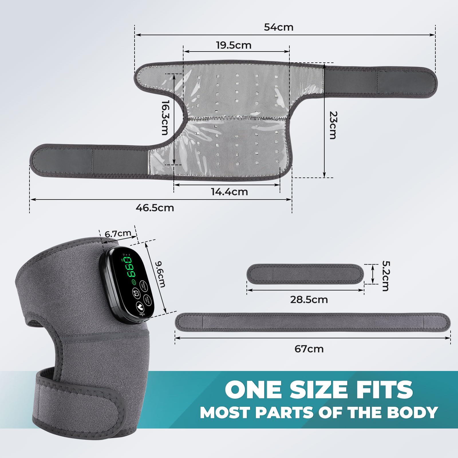 Faja Térmica Para Rodilla Sin Cables Con Luz Roja, Luz Roja De 660nm Y Luz Infrarroja Cercana De 850nm, Almohadilla Térmica Con Control Táctil, Almohadilla Térmica Portátil Para Hombro Con 5000mAh