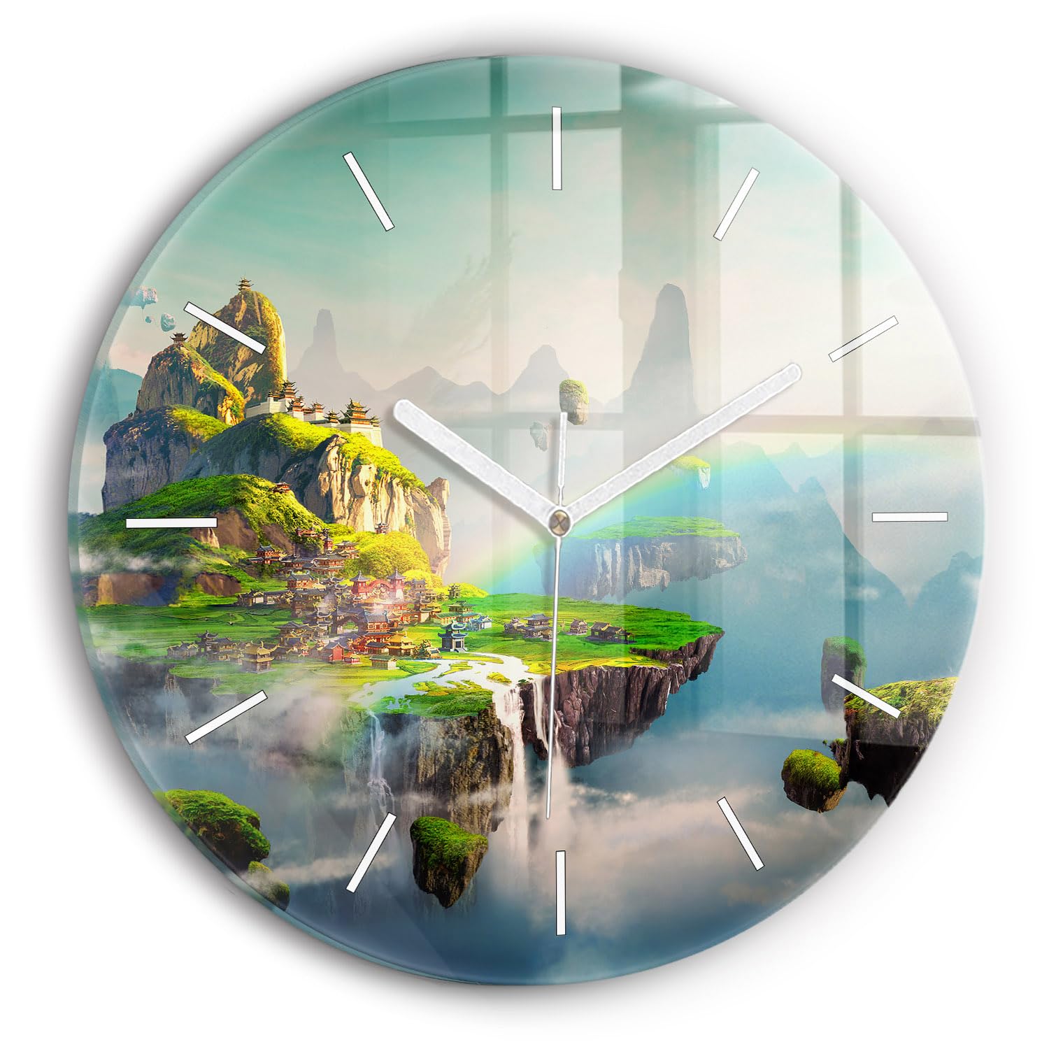 Horloge en Verre Silencieuse Wallfluent 30 cm aux Couleurs Vives et Qualité Supérieure