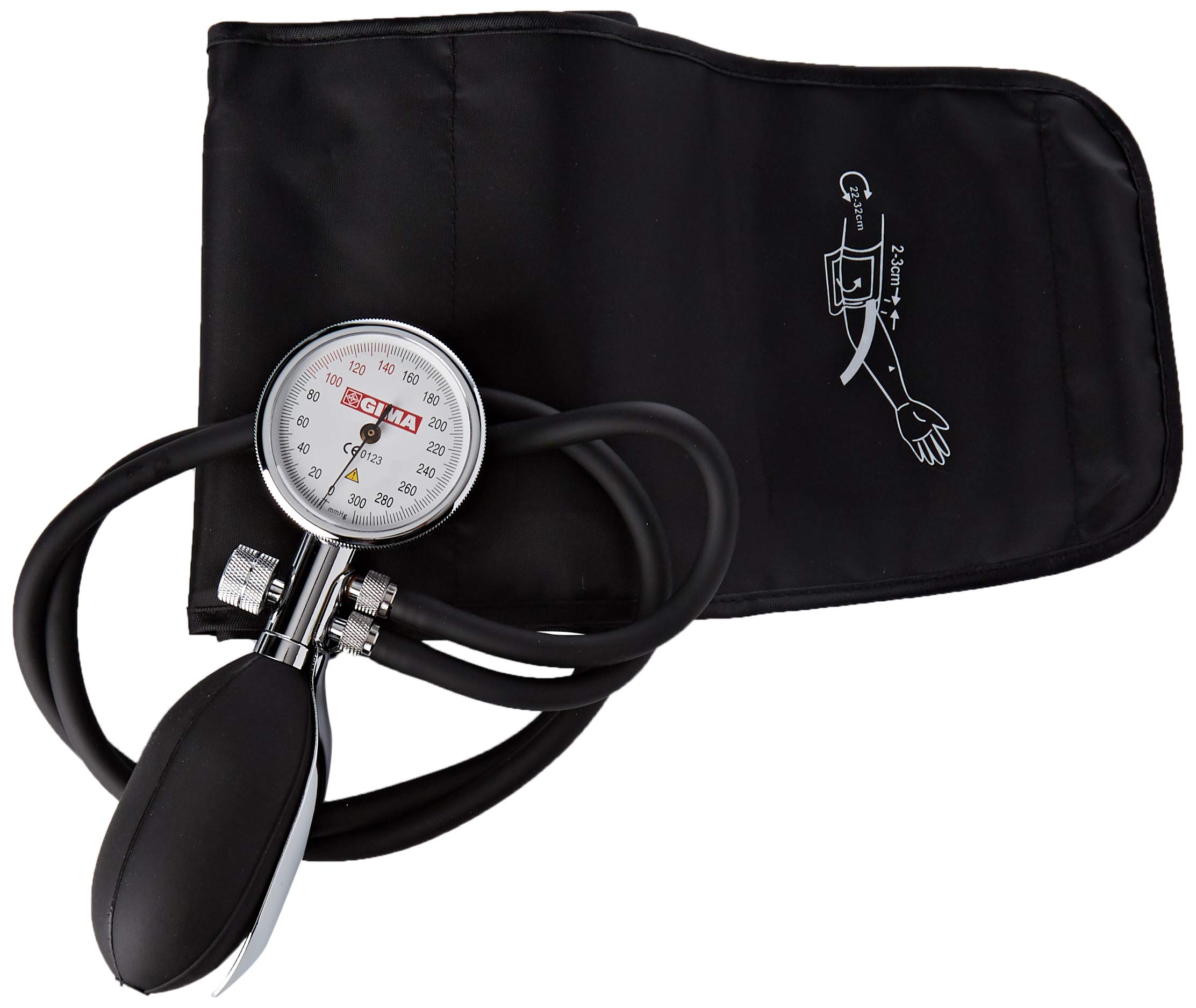 GIMA 32714 Sfigmo Minor 2 2 Tubos, pulsera de velcro negro, Negro