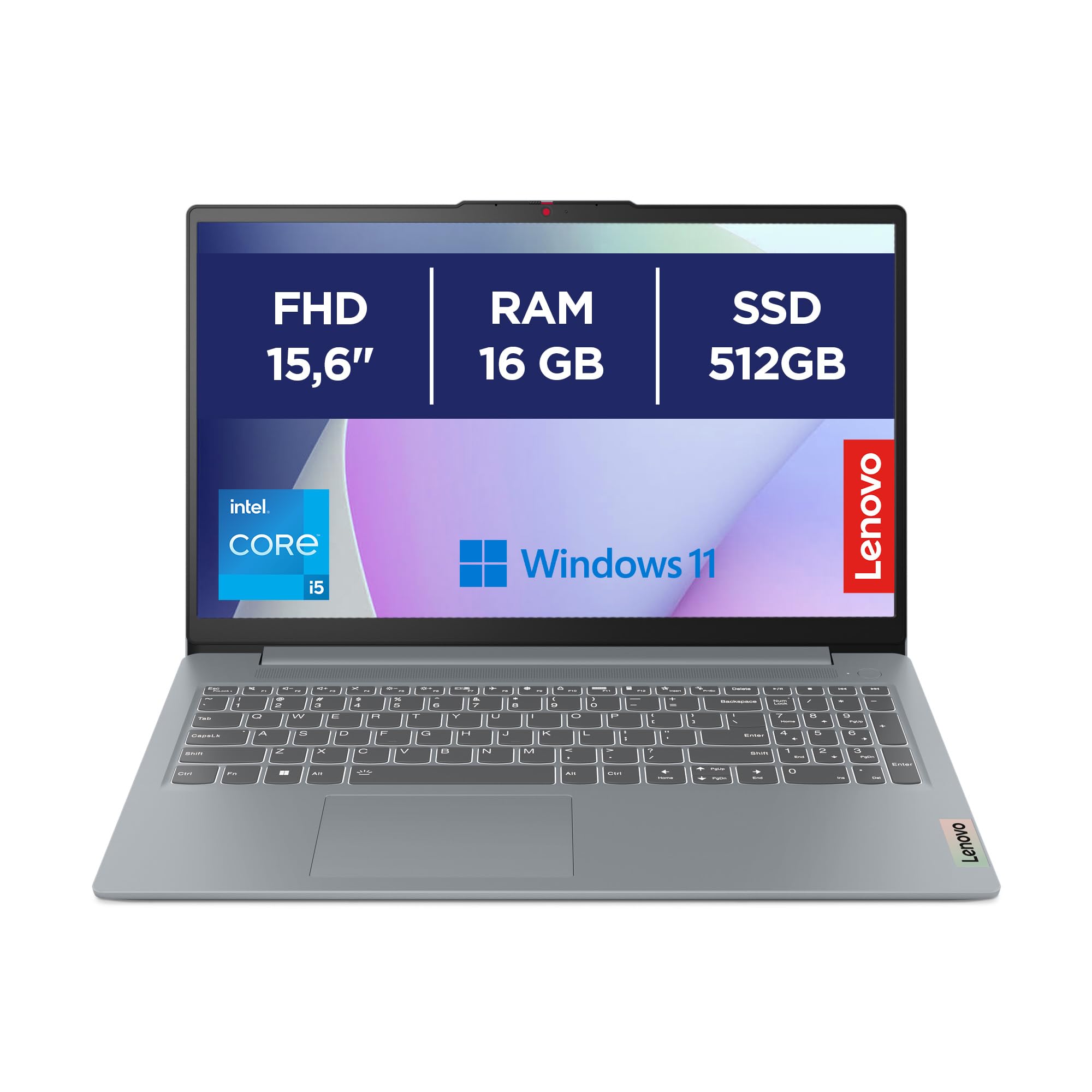 Lenovo IdeaPad Slim 3 Notebook, 15,6” FHD (1920x1080), Intel Core i5-13420H, RAM 16GB, 512GB SSD, Grafica Intel Integrata, WiFi 6, Bluetooth 5.2, Windows 11 Home - Arctic Grey
