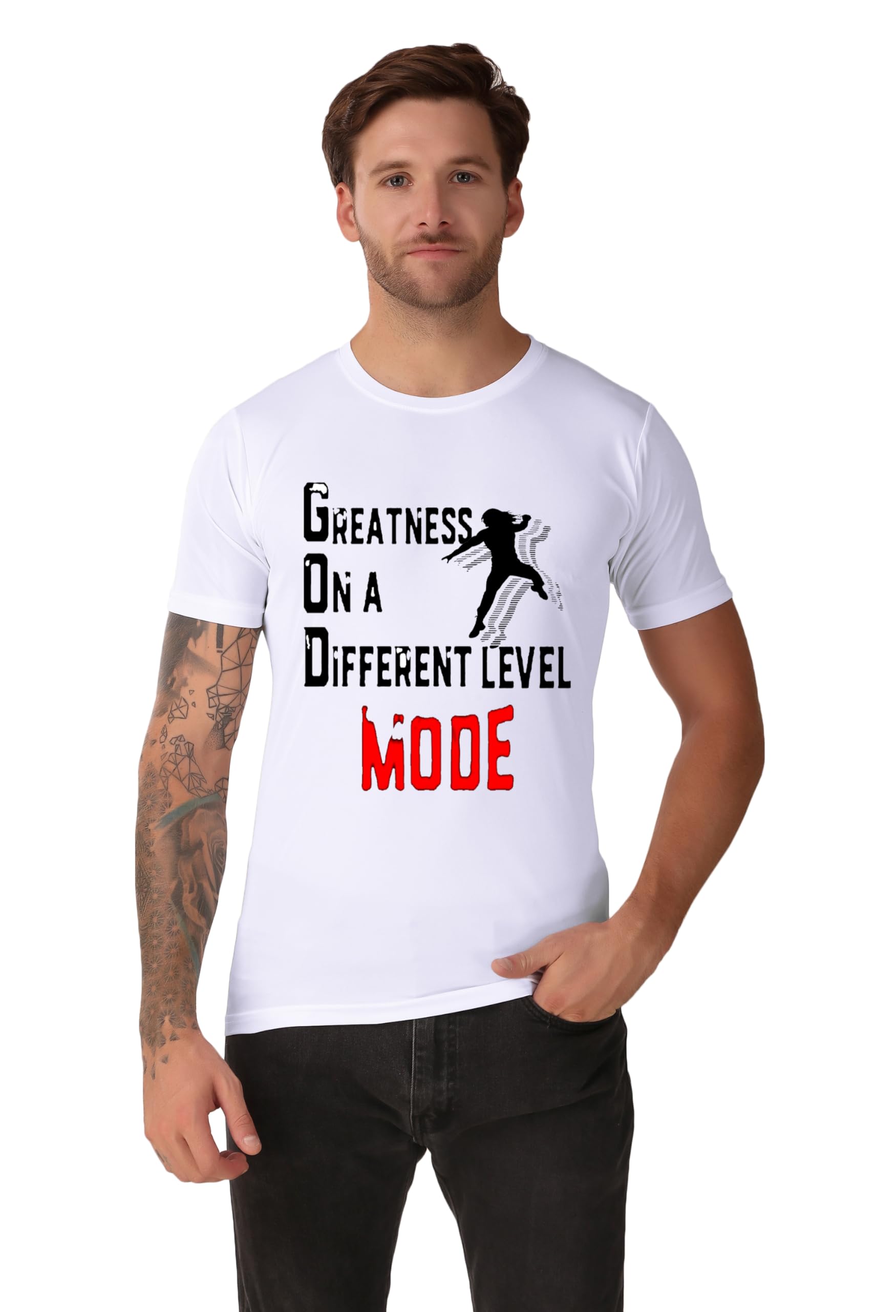 VEKTEK Men & Women Round Neck, Polyester Fabric, Short Sleeves T Shirt for Casual, Office & Sports Wear