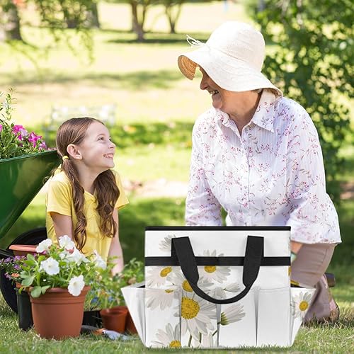 Miniatura 6 de Bolsa de herramientas de jardín con margaritas y flores florales para mujeres y hombres, bolsas de almacenamiento de herramientas de jardinería con