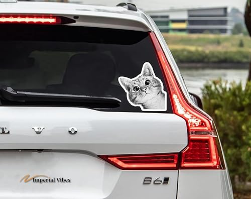 Miniatura 2 de IMPERIAL VIBES Pegatina de gato Peeking Cute - Adhesivo de vinilo para automóvil, camión y camioneta- Uso en interiores y exteriores para