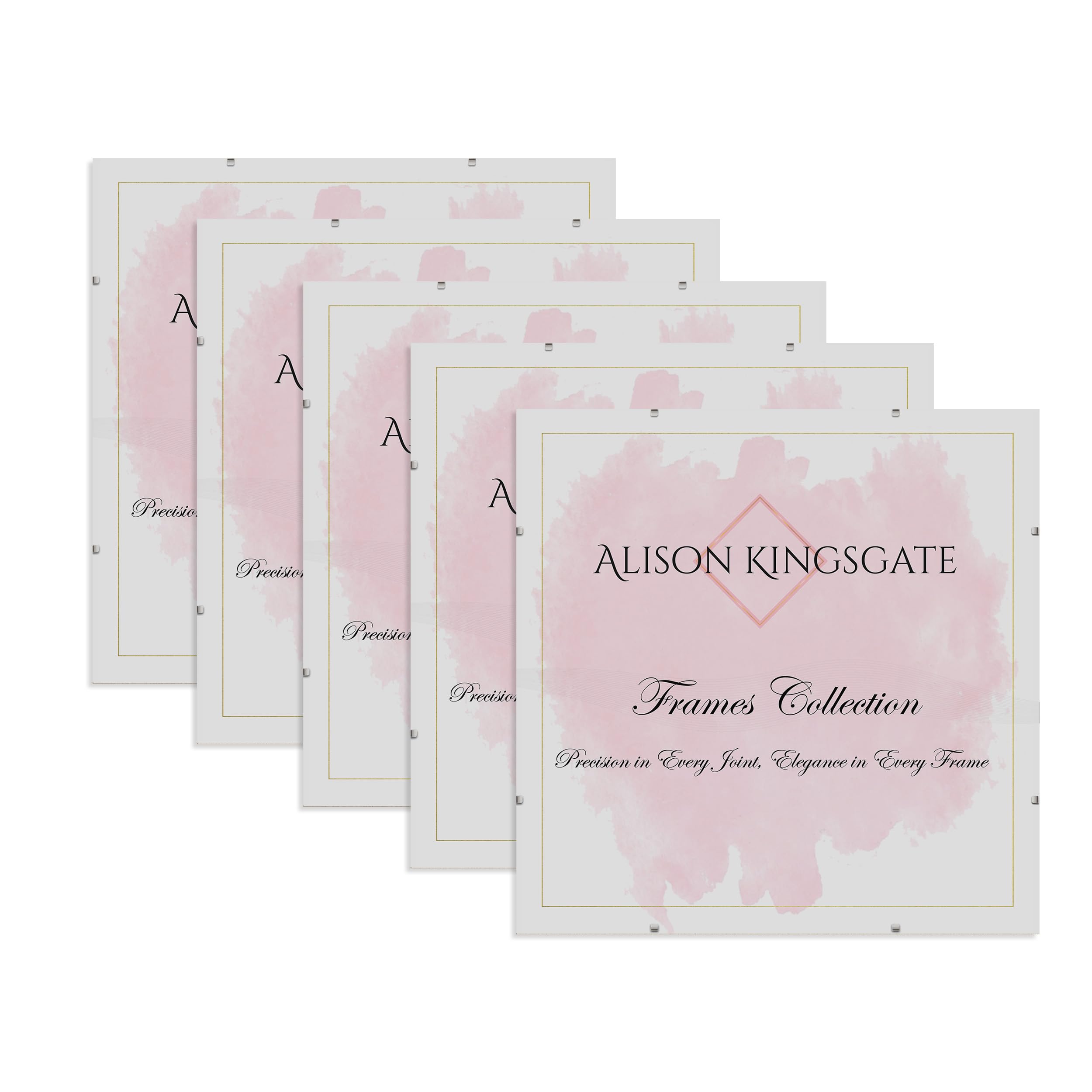 Alison Kingsgate 40X40CM Clip Frame (Pack of 5)- Frameless Picture Frame with Shatter-Resistant Perspex & Sturdy MDF Back- Borderless Clip Photo Frame for Posters, Certificates, Art & Wall Decor — image 1