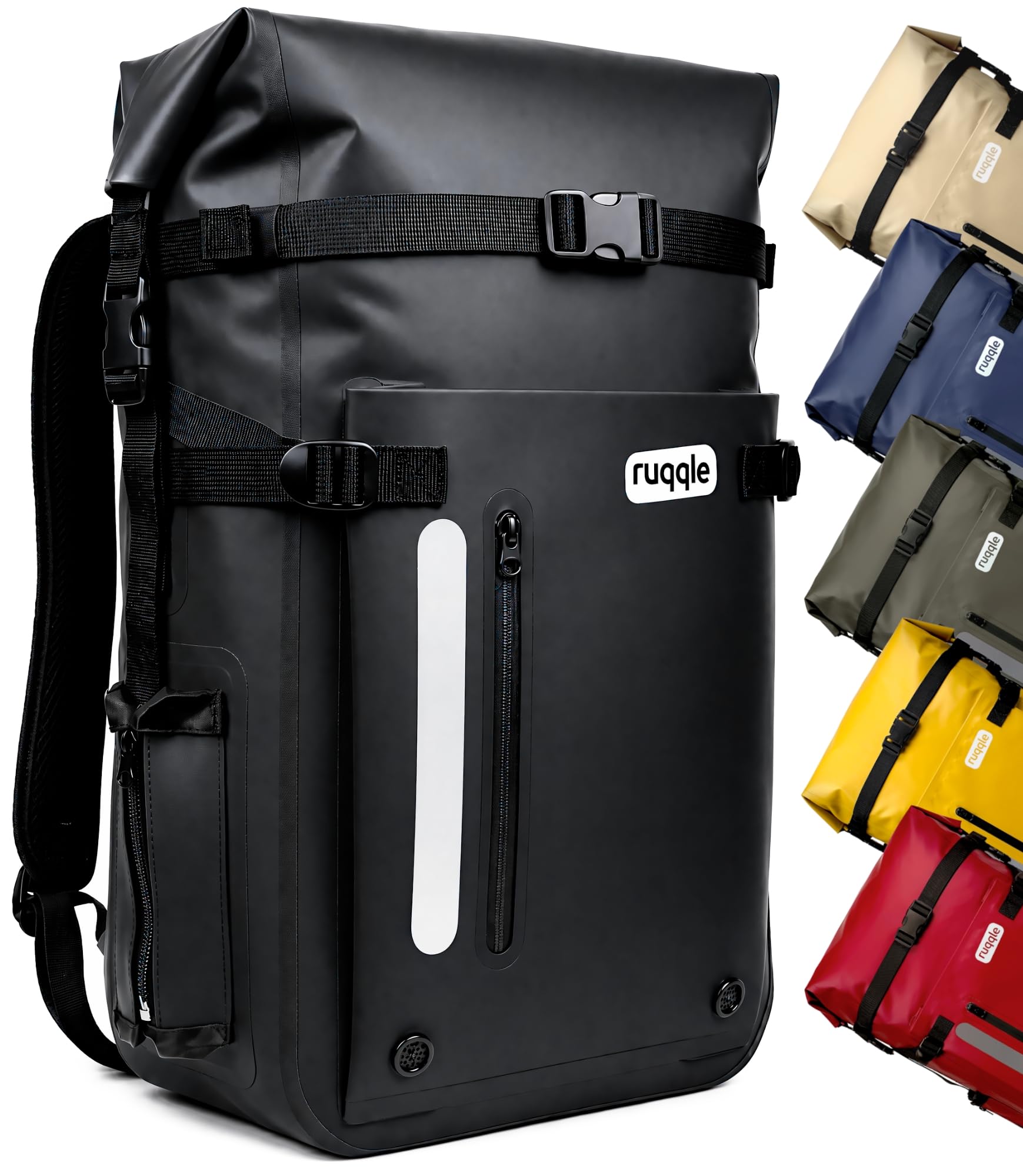 Ruqqle Zaino Impermeabile Multiuso, Waterproof Dry Bag 20/30/45L, con 3 Tasche Esterne, Borsa Impermeabile Comodo ideale per Viaggi Spiaggia Mare Barca Canoa Kayak Moto Trekking Campeggio Pesca
