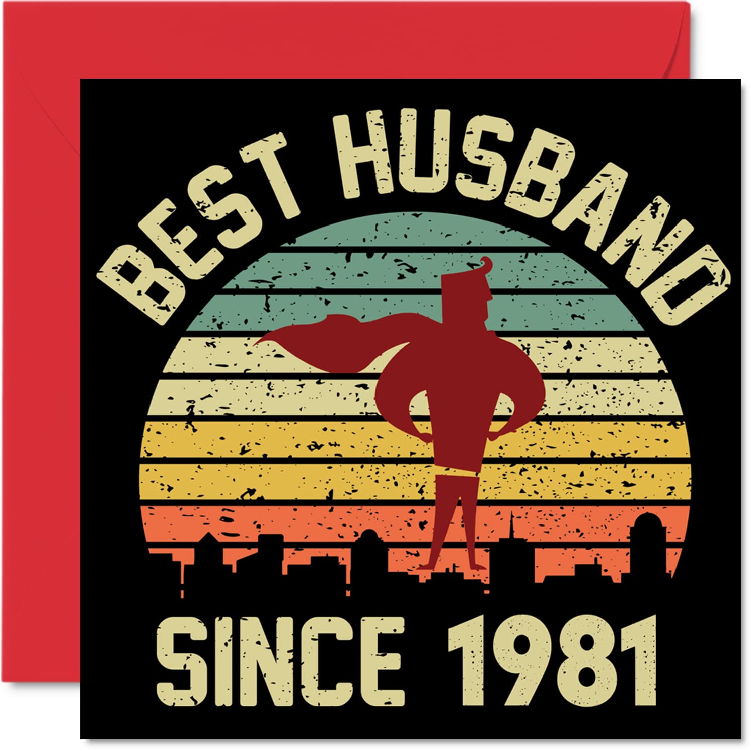 45th Anniversary Card for Husband from Wife - Best Husband Since 1981 - I Love You Gifts, Happy 45th Wedding Anniversary Cards for Partner, 145mm Greeting Cards Anniversaries