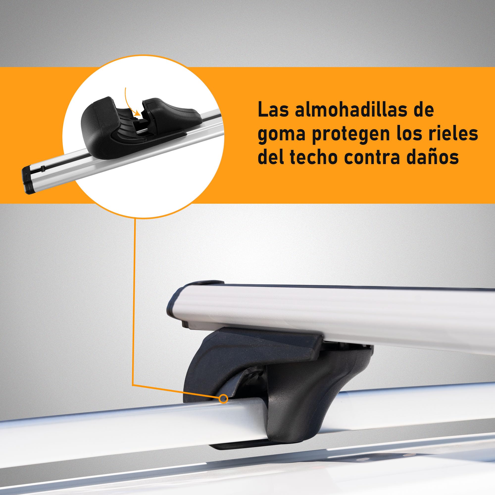 CHROMEMASTER Portaequipajes de Techo, Barras de Techo; Compatible con Mercedes Viano 2003-2014; para el Transporte de Cofres de Techo, Portabicicletas, Escaleras | Construcción Duradera de Aluminio