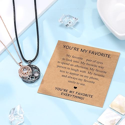 Miniatura 5 de UPROMI Collar de pareja para novio, novia, marido, hombre, alma gemela, aniversario, día de San Valentín, regalos para él y ella