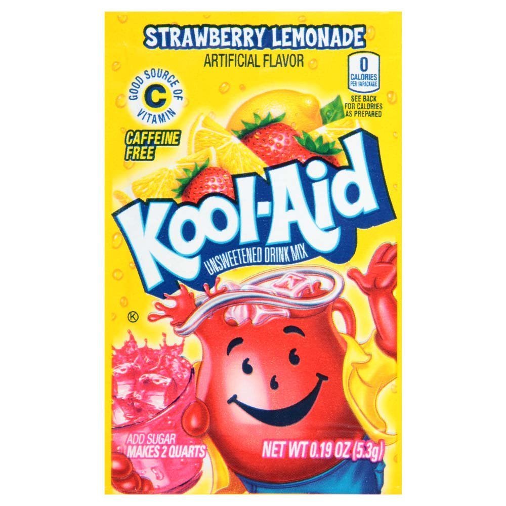 Kool-Aid Twists Soarin' Strawberry Lemonade Unsweetened Soft Drink Mix, 0.19 Ounce Packets (Pack of 192)