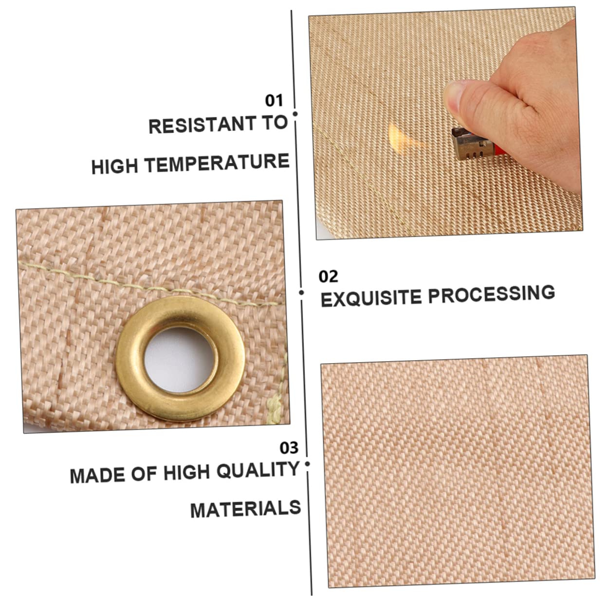 IWOWHERO Fireproof Mat Insulation Pad for Outdoor Activities Camping Insulation Blanket 2-Sided Fabric