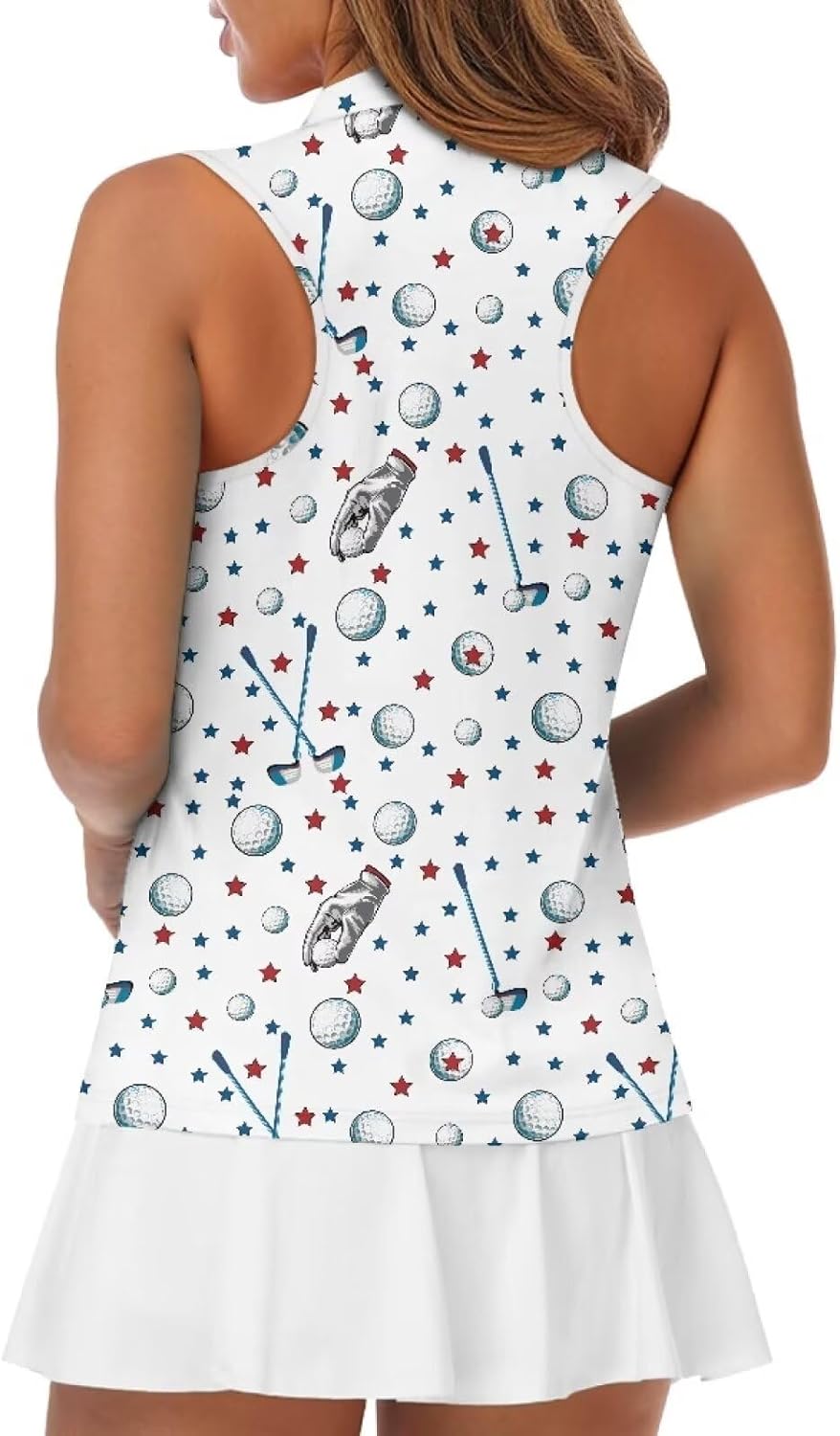 Women's Golf Shirts Sleeveless with Collar Moisture Wicking Tennis Tank Tops Ladies Athletic Shirt Golf Activewear - Image 3
