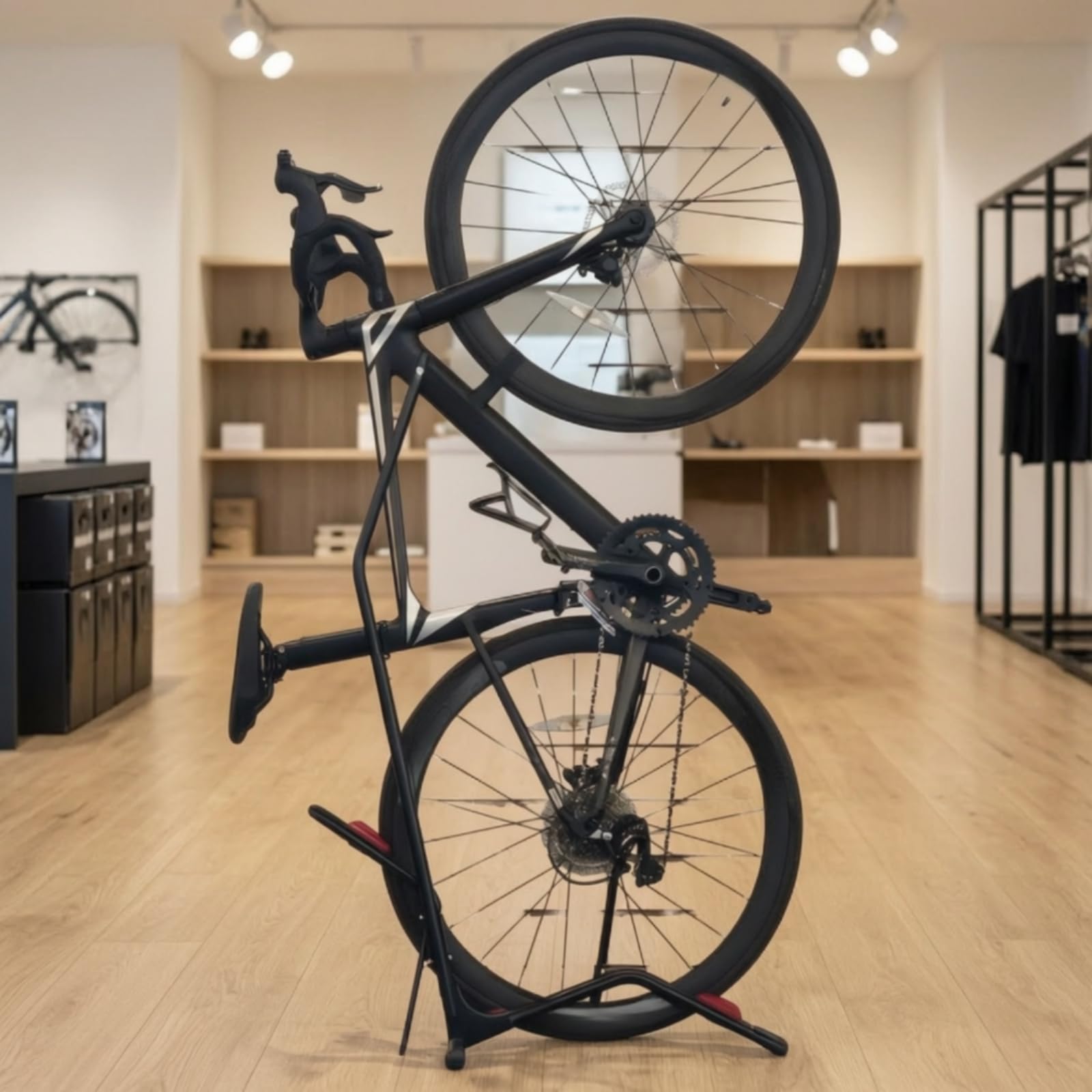 harayaa Supporto Parcheggio Bicicletta Cavalletto Espositore Base Pavimento Struttura Robusta in Metallo con Pad Protettivi AntiGraffio per Stazionamento E