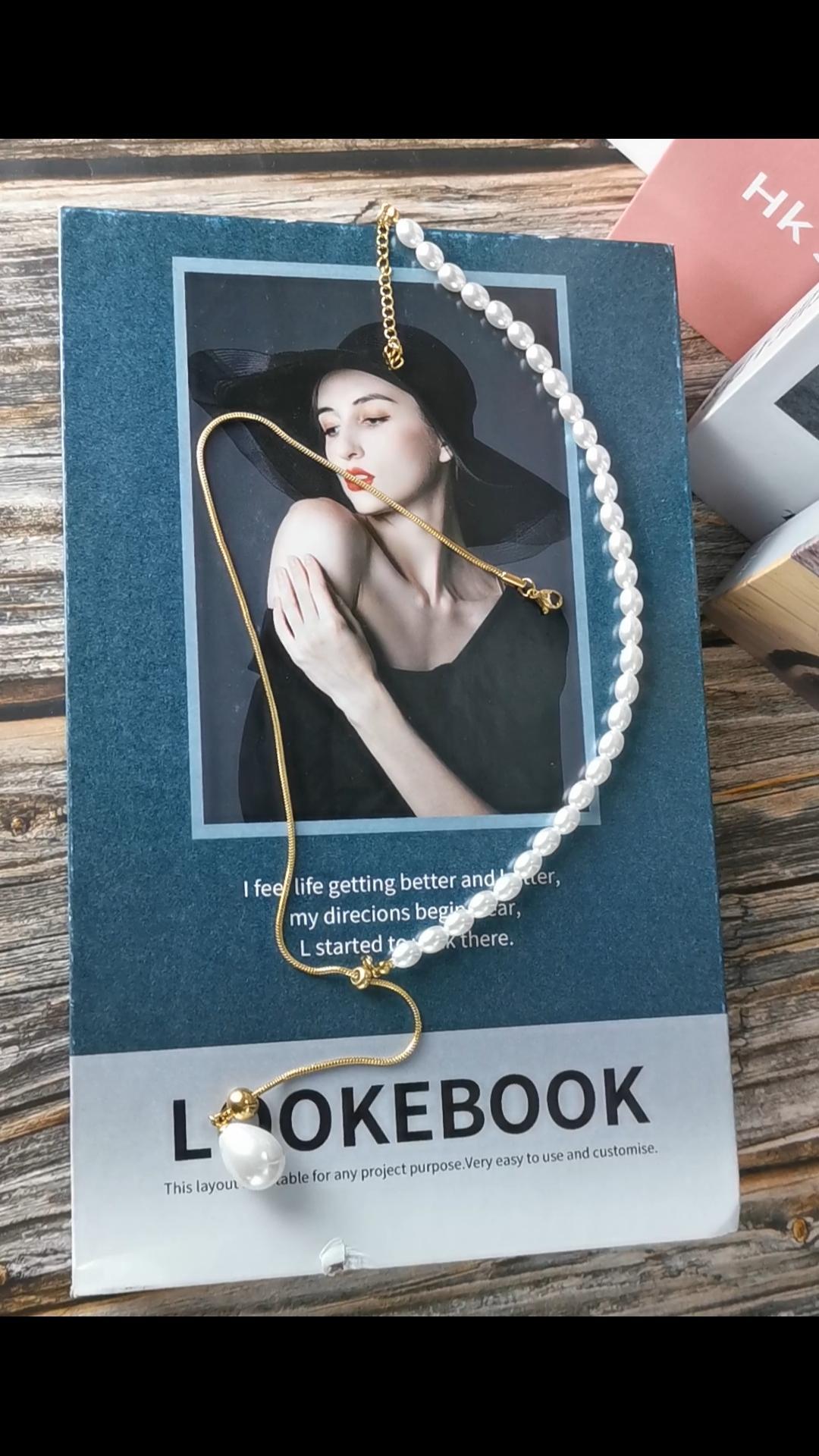 Adjustable pearl penddant Y necklace for women on Amazon Live