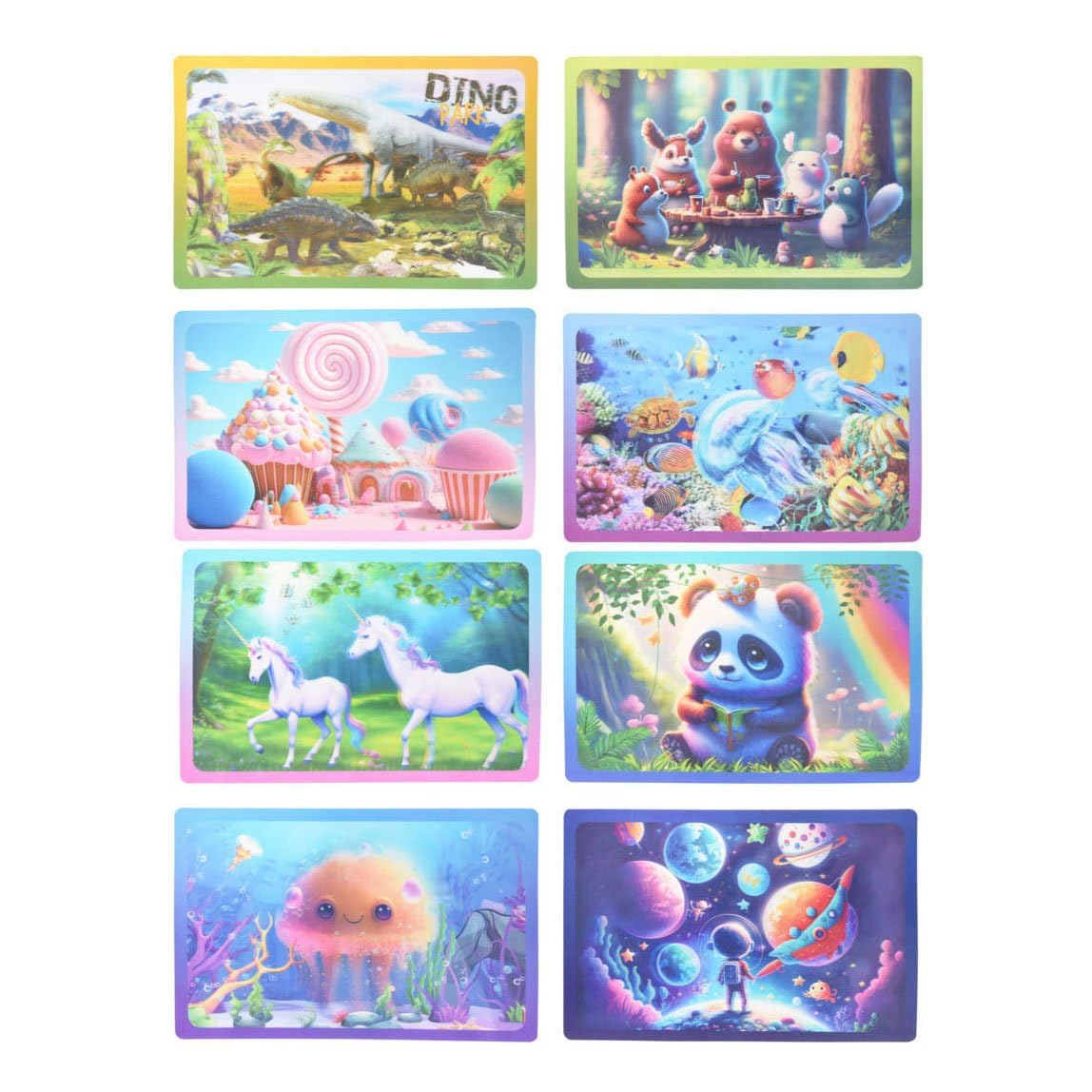 Koopman International Holographic Placemats Plastic Set of 16 with Various Designs