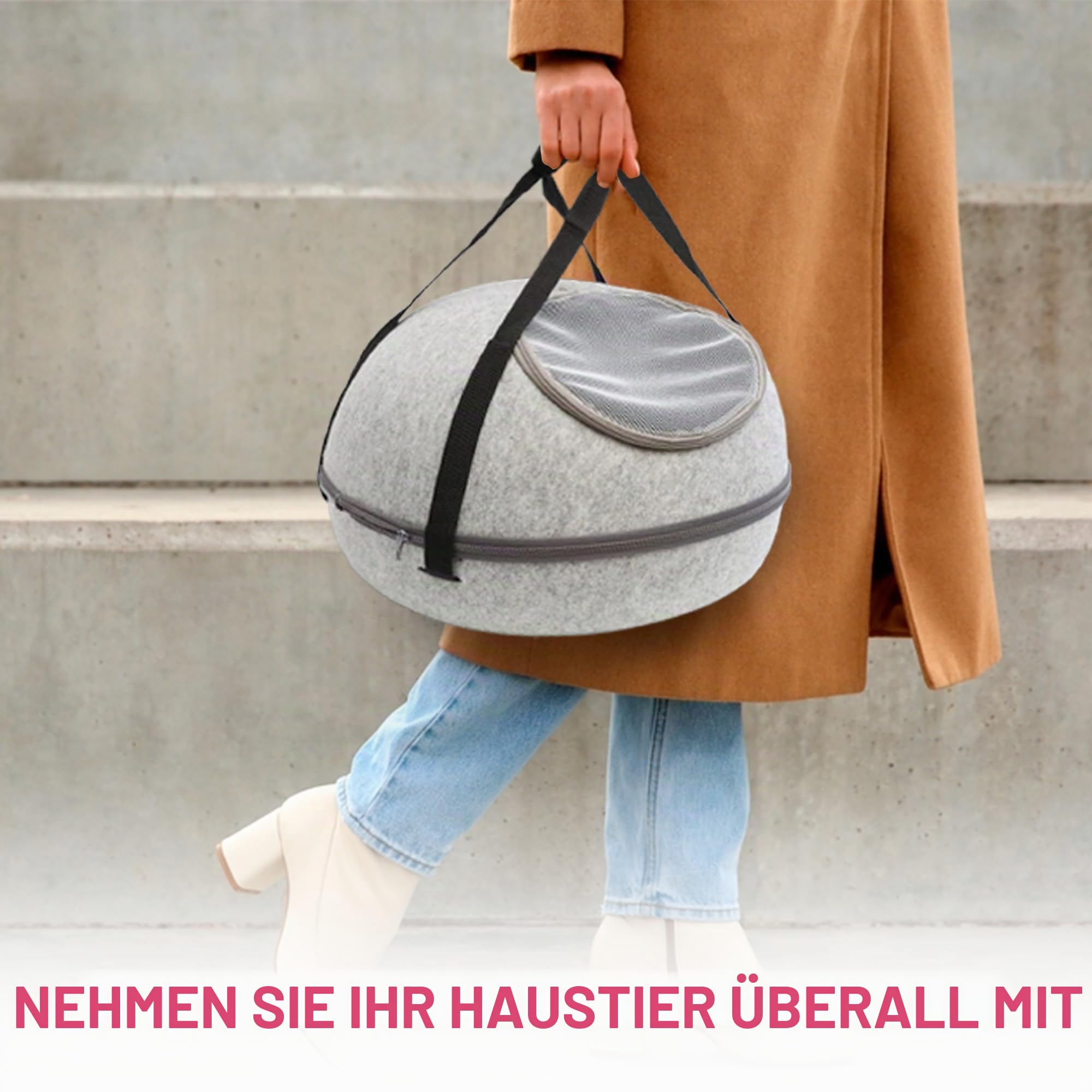 Spot Doc & Phoebe's 3-in-1 Sleep & Go Katzentragetasche, tragbare Haustier-Reisetasche für Katzen und kleine Hunde, lässt Sich in eine Tragetasche, eine gemütliche Höhle und EIN bequemes Bett