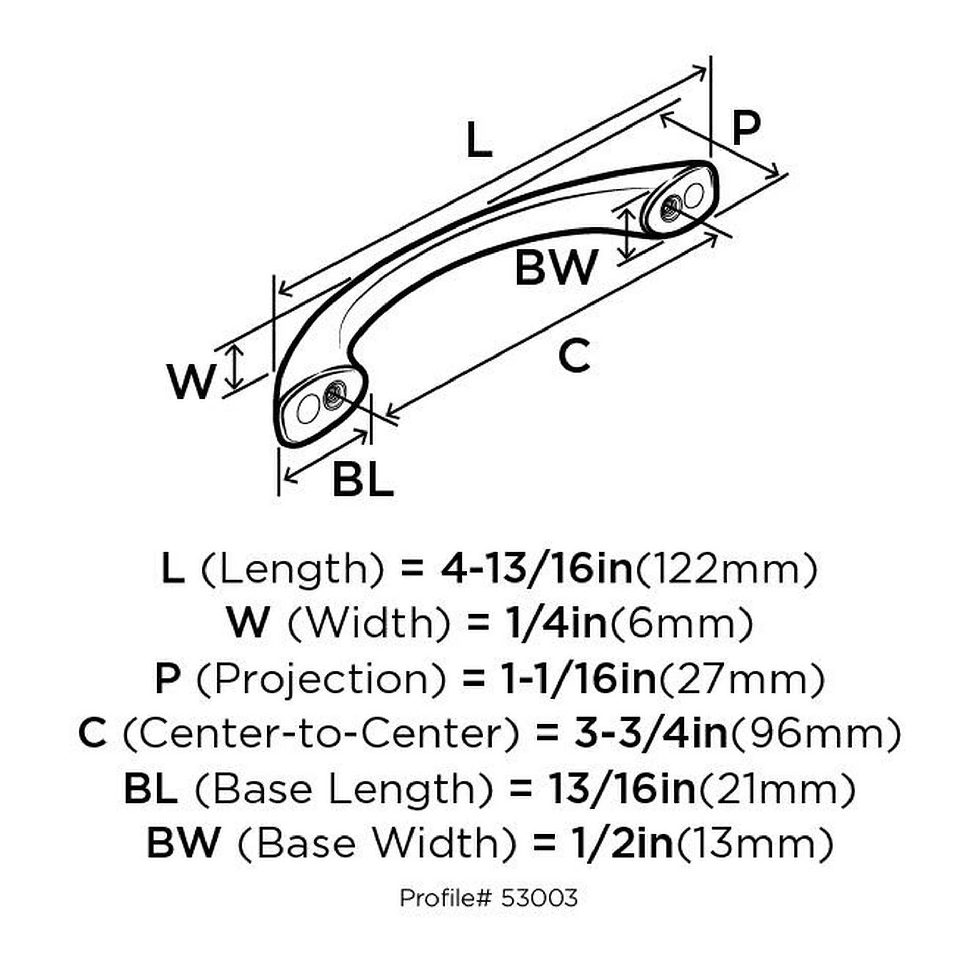 Amerock Corp TEN53003G10 Allison Cabinet Pull Set, 1-3/16 in Projection, 4-3/4 in L X 5/8 in W, 120 V, Satin Nickel, 96 mm - Image 2