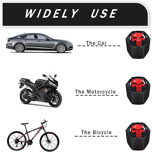 Miniatura 3 de Ajxn Paquete de 4 tapones de válvula de neumático de rueda de automóvil, tapas herméticas a prueba de polvo, tapones universales para válvulas de