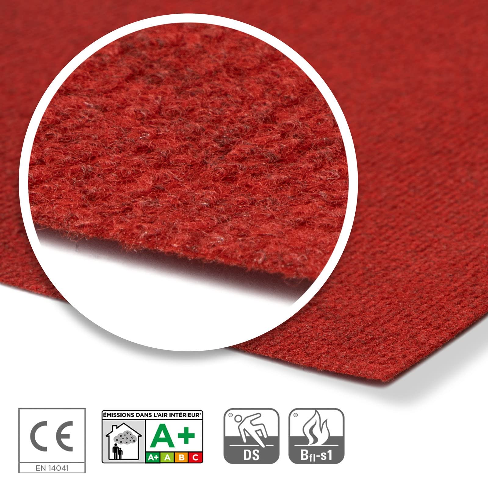Floordirekt Tappeto per Matrimonio, Rosso mélange 200 x 400 cm – Tappeto per Eventi VIP Tappeto per ricevimenti Tappeto per fiere - Misura Personalizzata