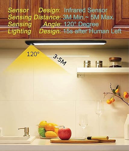 Miniatura 5 de CRISETEK Luces LED con sensor de movimiento, luz debajo del gabinete, iluminación de armario, luces nocturnas recargables tipo C para armario de