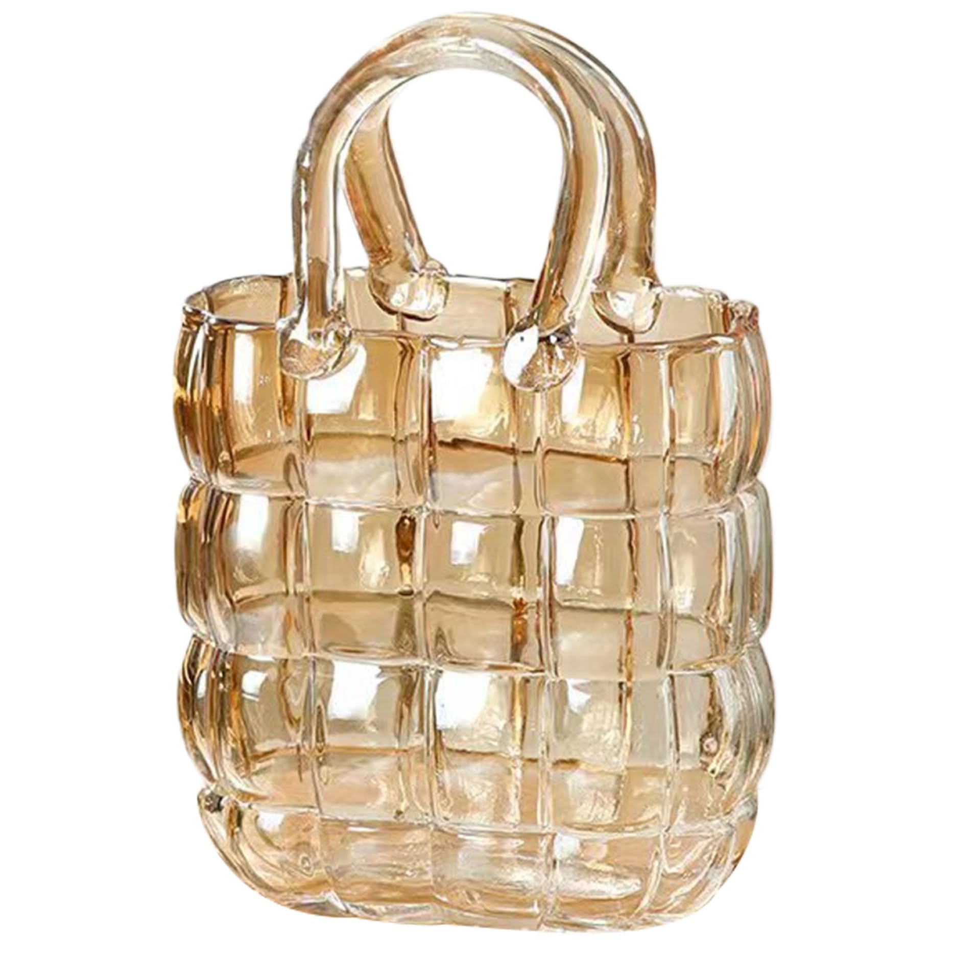 Vase à main en verre ambre de 28 cm pour votre décoration de table