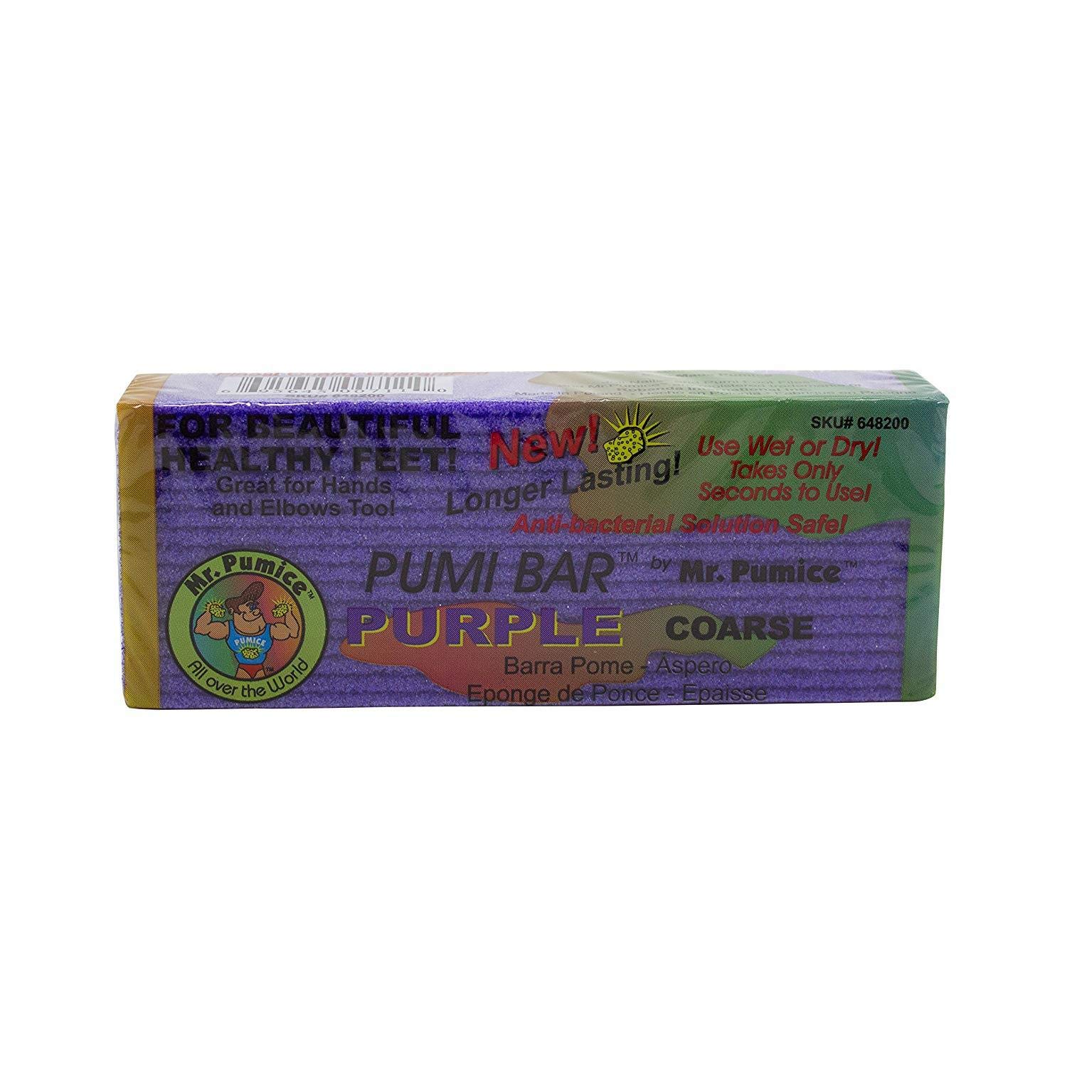 Mr. Pumice Purple Pumi Bar (12-Count Display Box): Extra-Coarse Callus Remover, Pedicure Stone & Ped File Scrubber For Smooth Feet and Heels