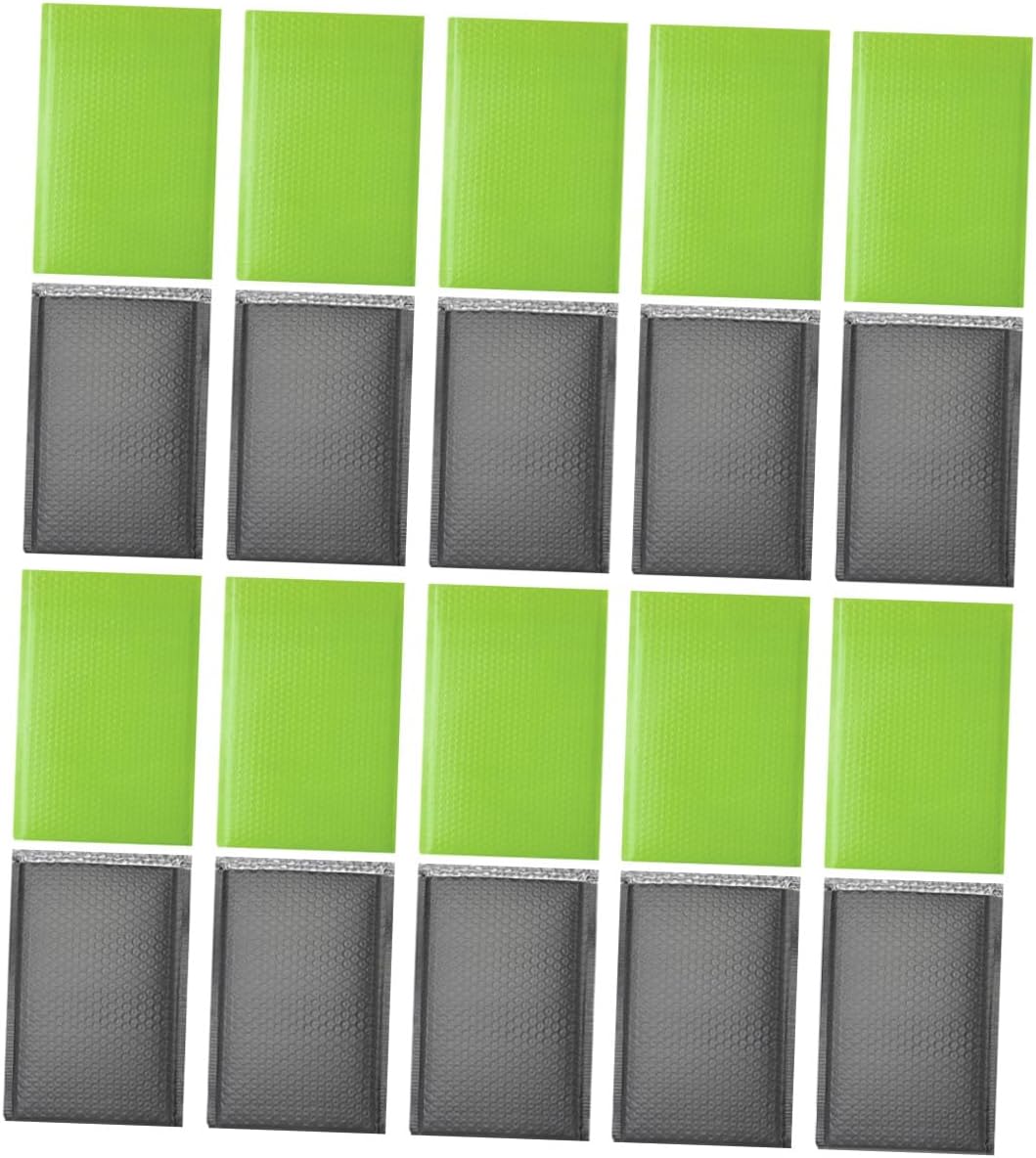 Cabilock 20pcs Thickened Matte Bubble Pouch Shipping Bags Waterproof Shock-absorbent Packaging Bags for Clothing Mailer, Green and Black Po Film 28x43cm for Secure Courier Use