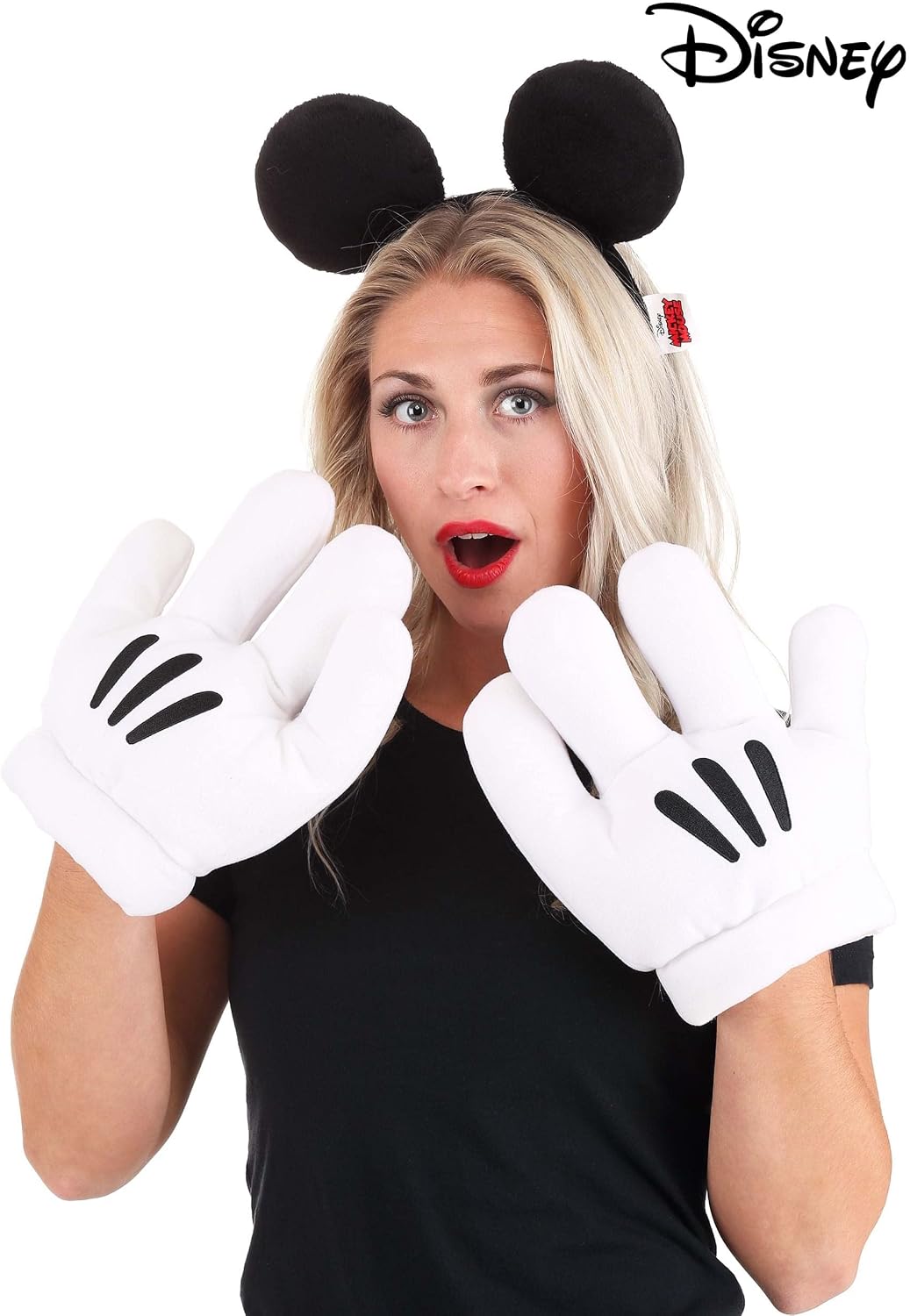 Women's Mickey Ears & Glove Set - Officially Licensed Plush Costume Accessories
