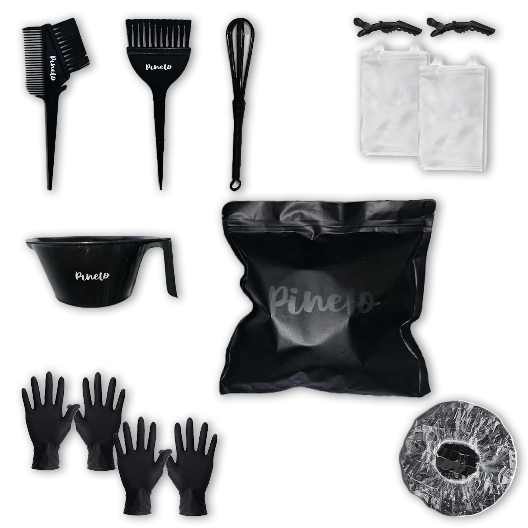 14-in-1 Hair Dye Kit - Complete Hair Coloring Kit with Color Mixing Bowl, Brushes, Clips, Disposable Gloves, Mixing Whisk, Storage Bag - DIY Highlights, Professional, Hairdressing Supplies