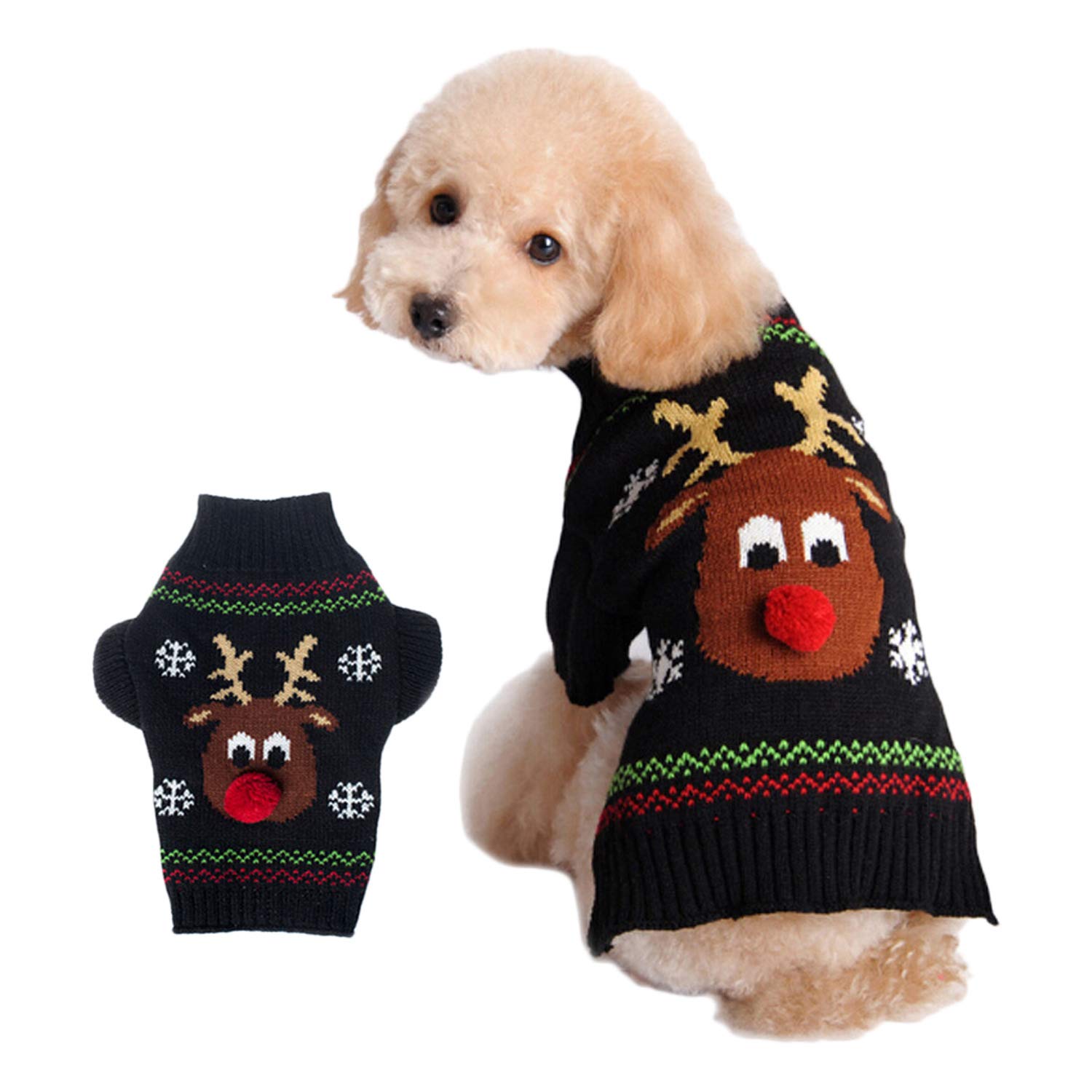 AOMAIGAD Kerstkostuum voor huisdieren, winter, puppykleding, elandkostuum voor honden en katten, Kerstmis, hondenkleding, winterwarme kleding voor huisdieren (L AOMAIGAD Kerstkostuum voor huisdieren, winter, puppykleding, elandkostuum voor honden en katten, Kerstmis, hondenkleding, winterwarme kleding voor huisdieren (L