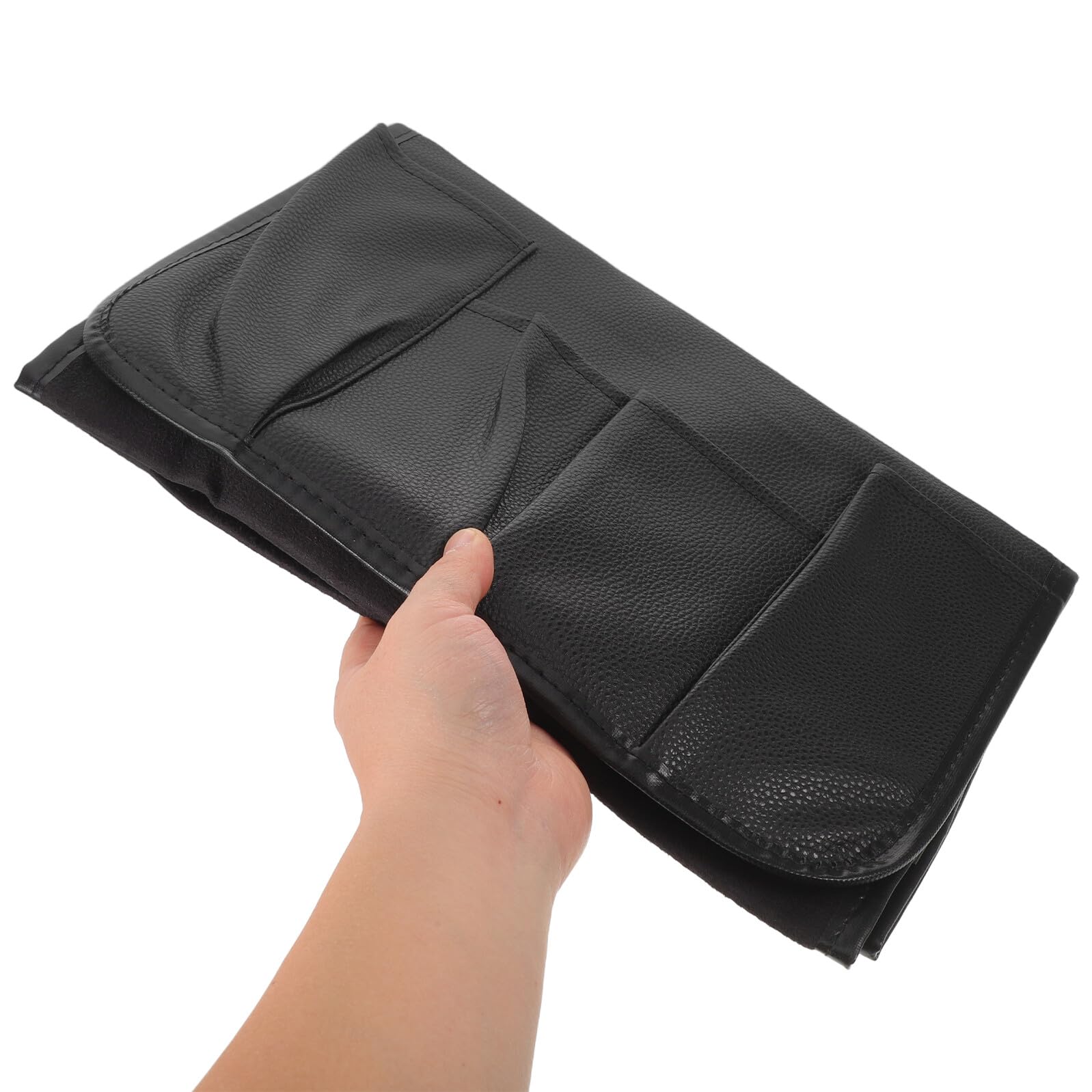 SUPVOX Organizer Portaoggetti Antiscivolo per Bracciolo Poltrona in Pelle Pu con 5 Tasche Imbottite per Tablet, Riviste e Telecomando, Custodia Morbida per Divano Reclinabile, Accessorio