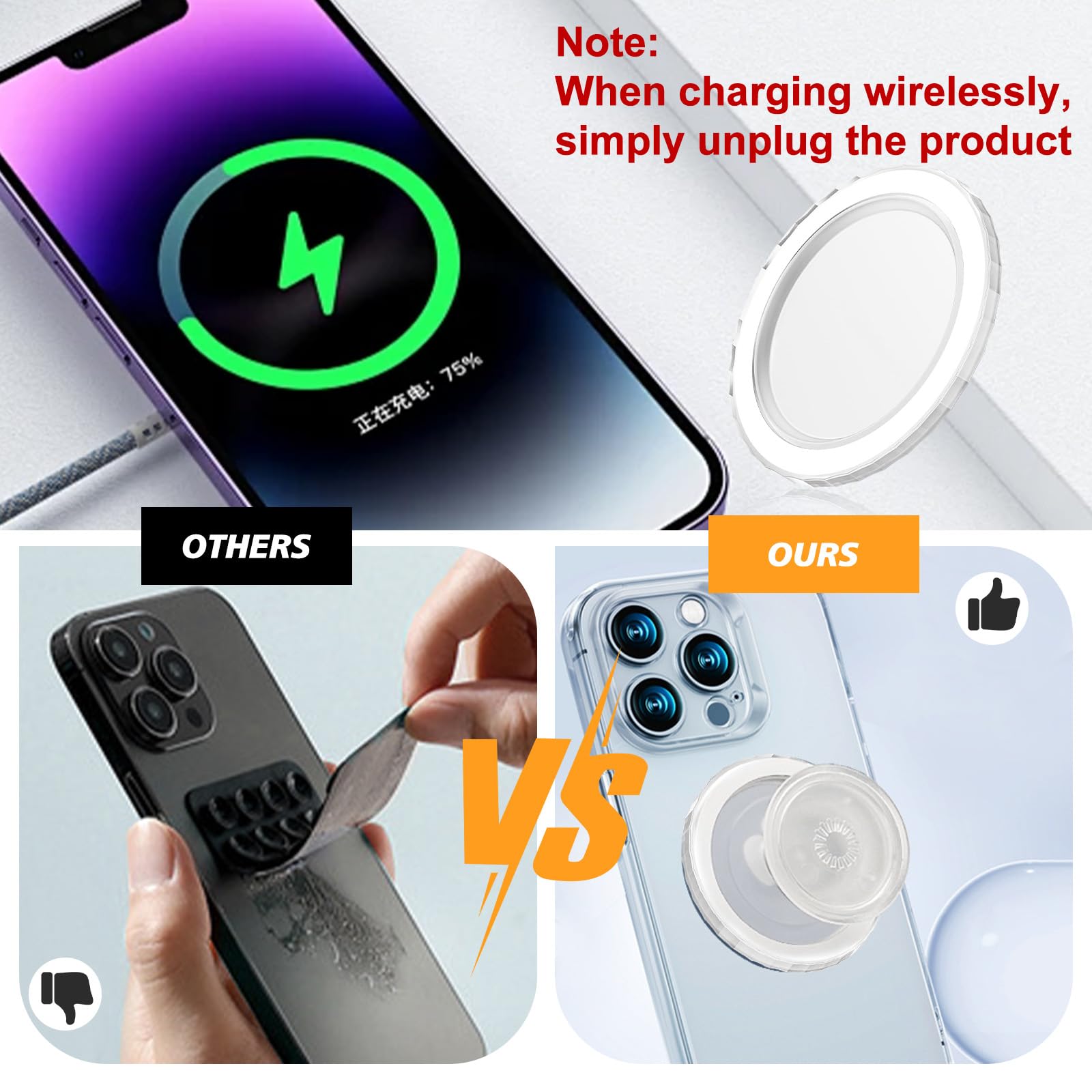 Magnet-Basis Für PopSocket & Ringhalter – Transparent, Dünn, Kompatibel Mit IPhone & Co.