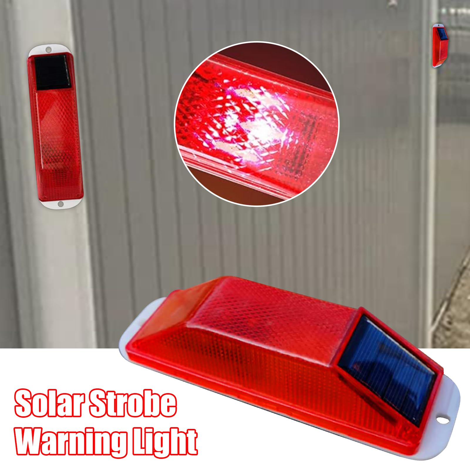 Luce di avvertimento a energia solare, super luminosa, impermeabile, sensibile, LED lampeggiante, segnale di sicurezza per esterni, segnale di sicurezza per edilizia, segnaletica