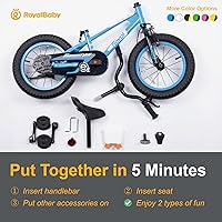 Vista 6 de Royalbaby EZ Kids Innovation - Bicicleta de aprendizaje 2 en 1 con pedal y equilibrio, 12141618 pulgadas, para niños y niñas de 3 a 9 años, varios