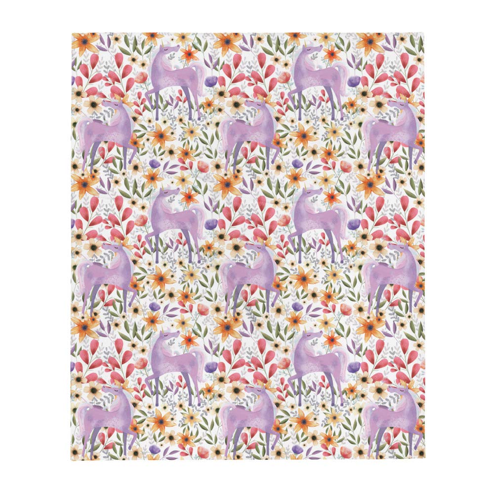 Unicorn Throw Blanket 50x60in plaid polaire pour lit d'enfant