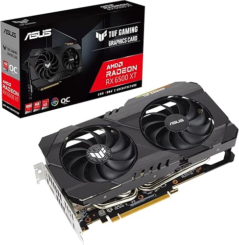 ASUS TUF Gaming AMD Radeon RX 6500 XT OC Edition Tarjeta gráfica AMD RDNA 2 PCIe 40 4GB GDDR6 HDMI 21 DisplayPort 14a rodamientos de ventilador de
