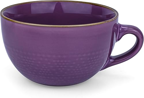 Miniatura 1 de Taza de café grande violeta de 24 onzas, taza de sopa de gran tamaño de porcelana de 23.7 fl oz, taza de té XXL, cuencos de cereales para sopa,