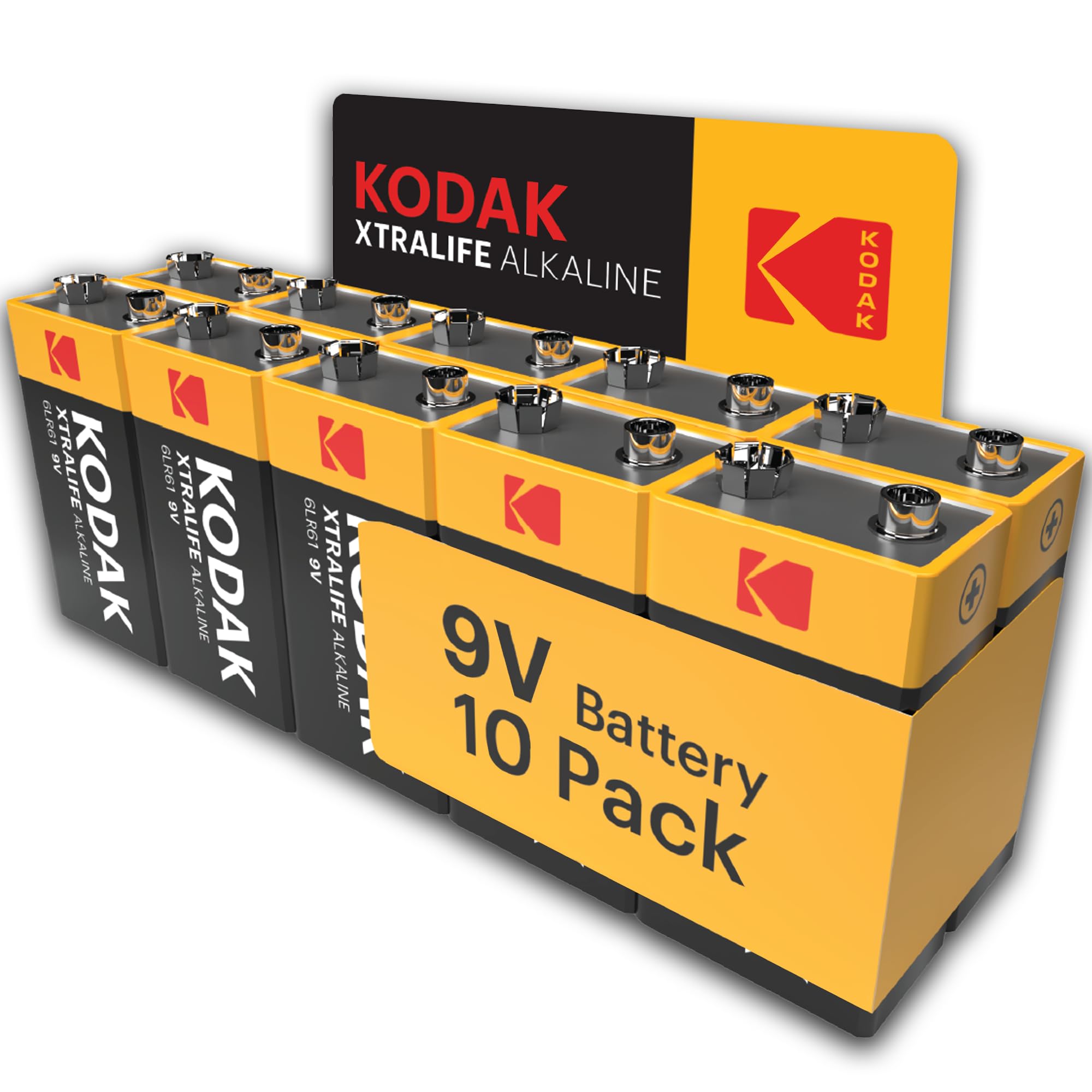 Kodak | 9V Batteries | Smoke Alarm PP3 9 Volt Square Battery | 10 Pack