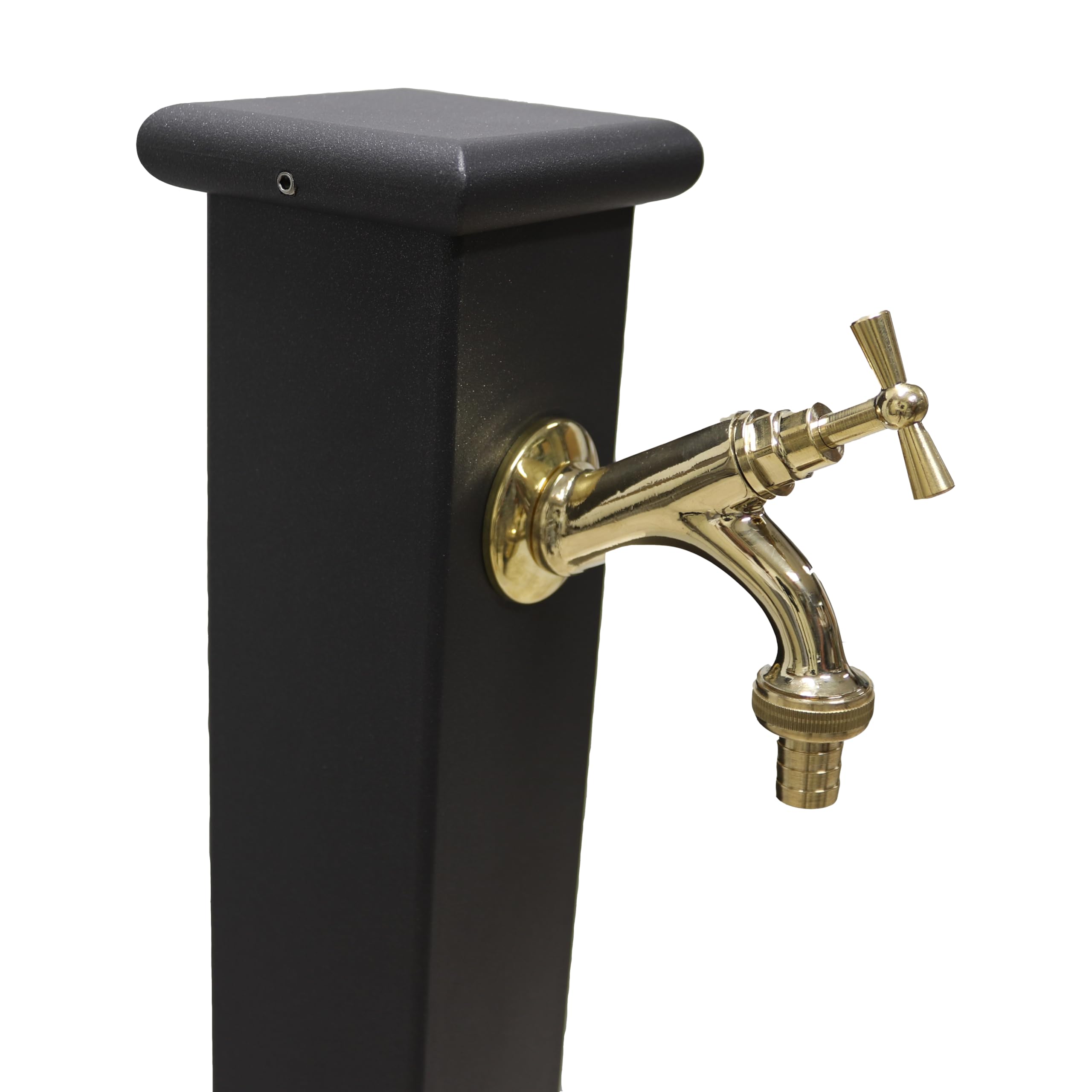 FONDERIA BONGIOVANNI Fuente de columna modelo Olimpia de acero con grifo de latón pulido 303L para exterior casa jardín color gris hierro fundido