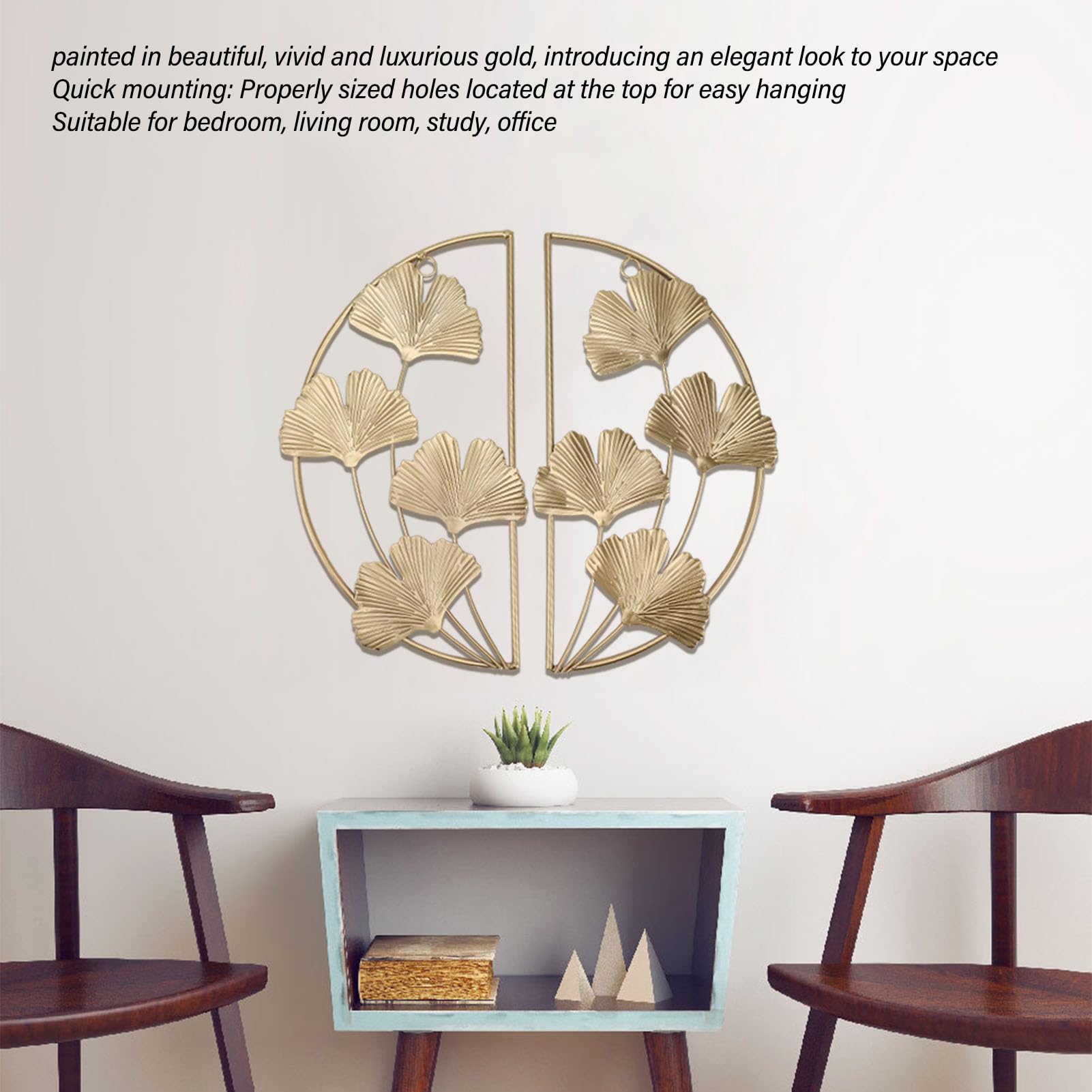 Amazon.co.jp: ANKROYU イチョウの葉アート、アイアンイチョウの葉の壁