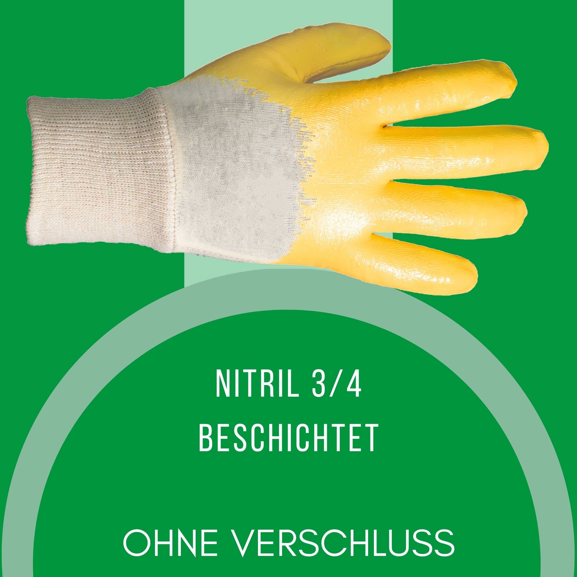 Novatool 144 pares de guantes de trabajo de color amarillo, talla 0e 9, nitrilo, repelentes al aceite, EN388:2016 3111X, guantes de jardinería para mujer, guantes de protección, guantes de trabajo,