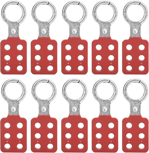 Cerradura de bloqueo de etiqueta, 10 piezas de bloqueo de aluminio con 6 agujeros de bloqueo para estación de bloqueo, bloqueo de cerrojo de