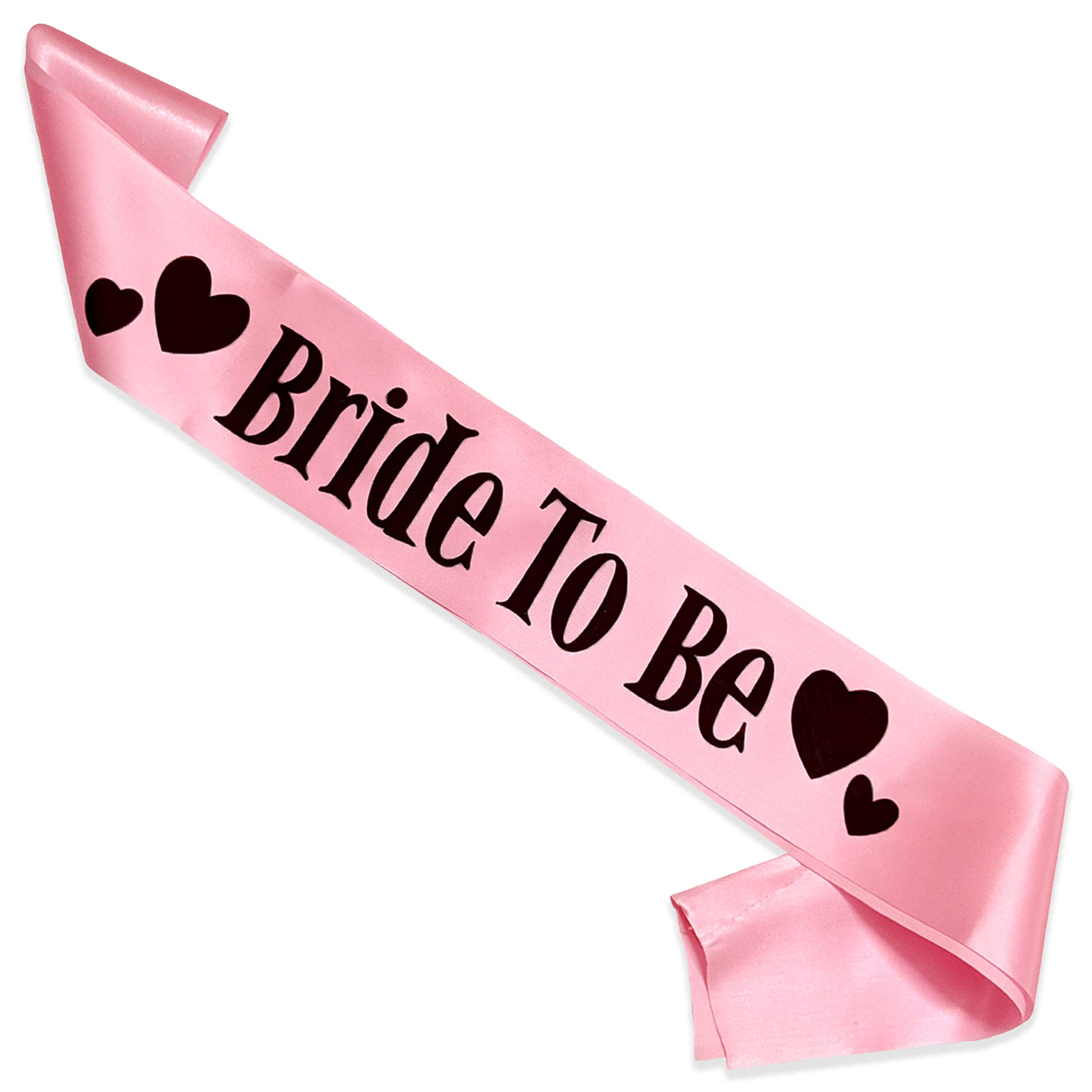 WOBBOX Bachelorette Party Sash For Bride & Groom, Bride To Be Sash, Briadal Shower Sash, Team Bride Sash, Bachelorette Party Decoration Items- Light Pink BlackText Bride to be
