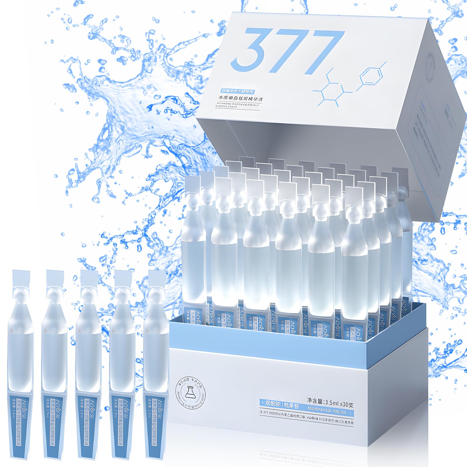 30PCS Hyaluronic Acid Tubes, 3% Hyaluronic Acid Serum Ultra-Hydrating Vials