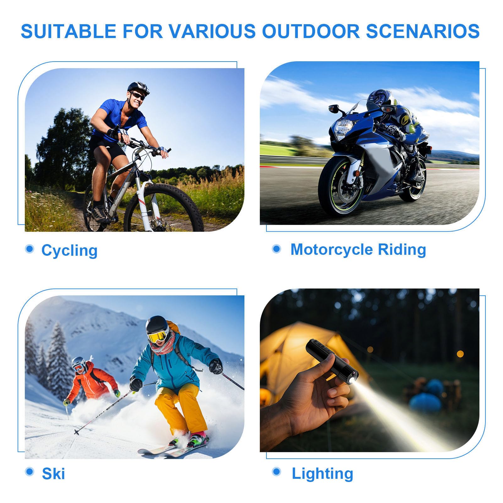 Casco con Action Cam 4K con Obiettivo Grandangolare da 140°, Telecamera Sportiva con Luce Anteriore per Bici, Visualizzazione Remota Tramite App per Smartphone, Batteria Ai Polimeri di Litio