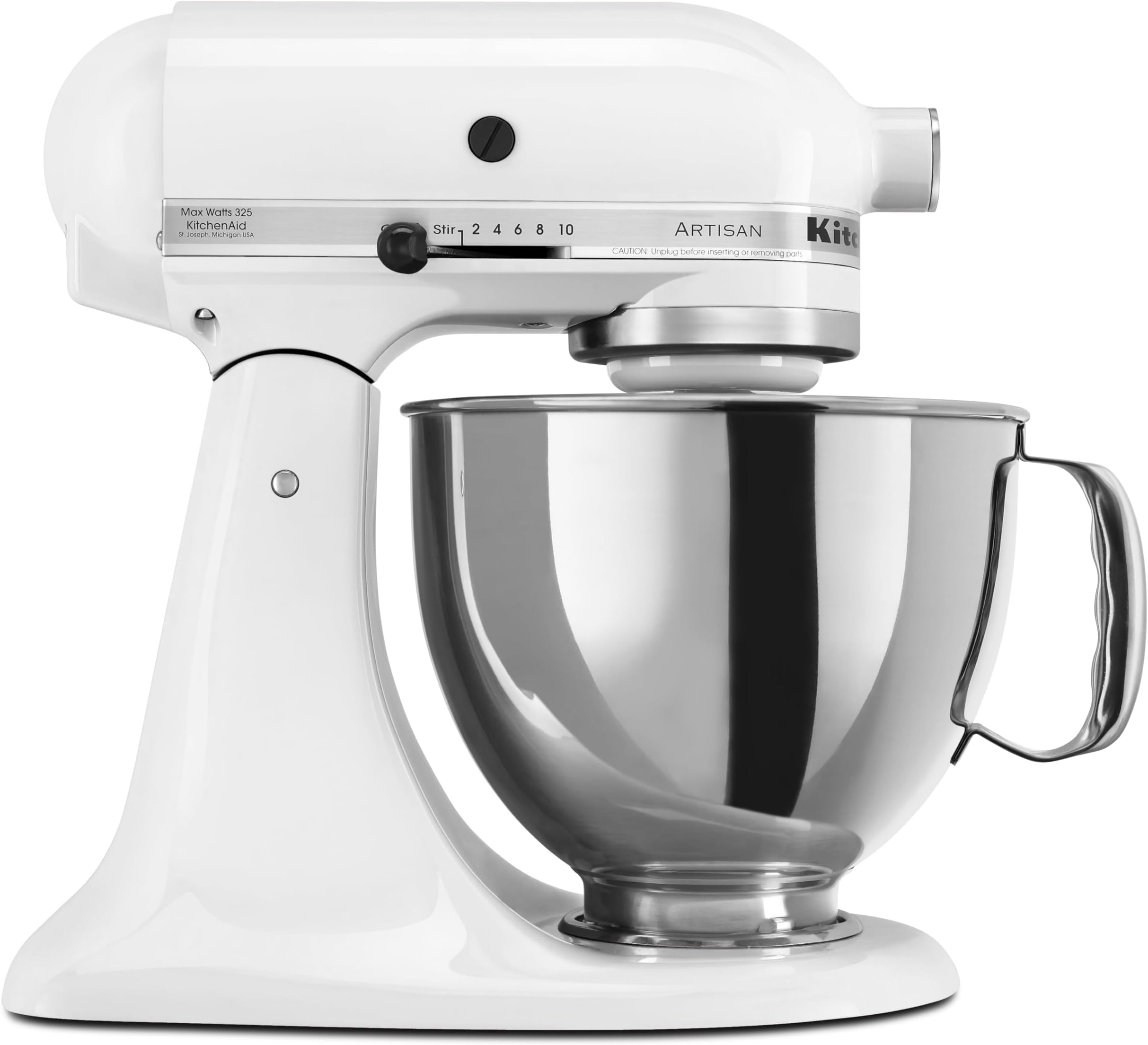 KSM150PSWH Artisan Series 5-Qt. Stand Mixer with Pouring Shield - White