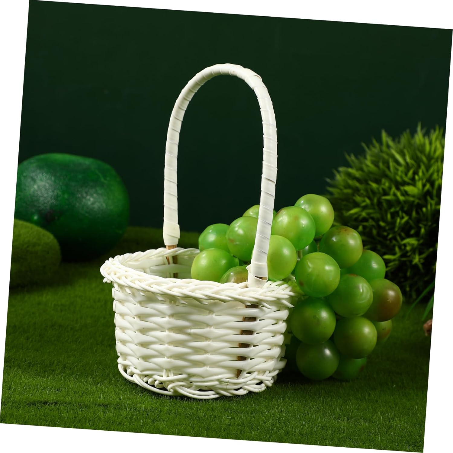 Cabilock 30pcs Rattan Woven Handles for Storage Flower Girl Use Picnics and Home Decor Farmhouse Style Design for Weddings and Vegetable Picking