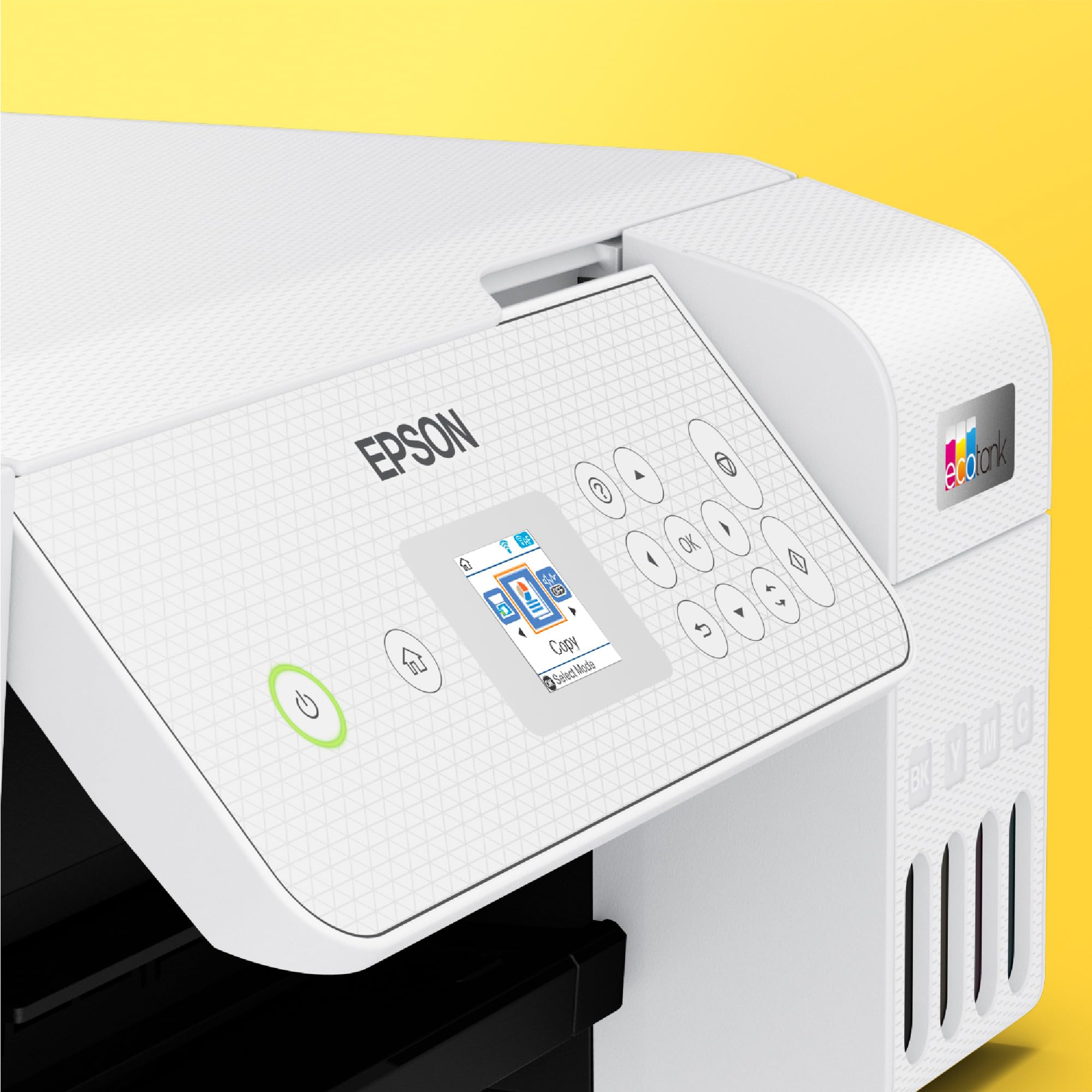 Epson EcoTank ET-2876 Impresora de Depósito de Tinta | Para Uso Intensivo en Hogar | Wi-Fi | A4 | Imprimir, Copiar, Escanear | Pantalla LCD 3,7cm | Tinta Incluida Para 3 Años